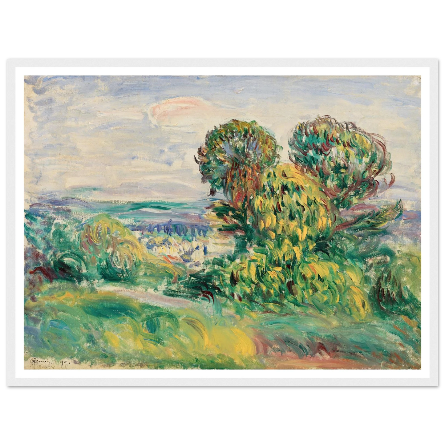 Landscape (1890) Art Print | Pierre Auguste Renoir-Quipham Collections