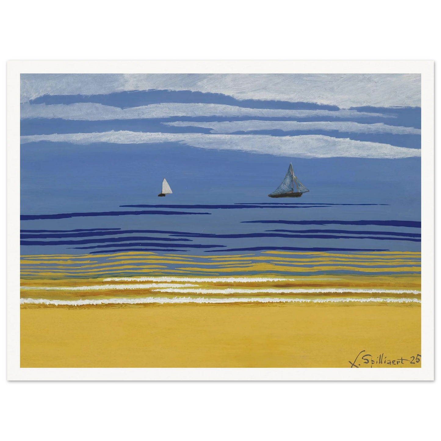 Marine avec bateaux à voiles (1925) Art Print | Leon Spilliaert-Quipham Collections