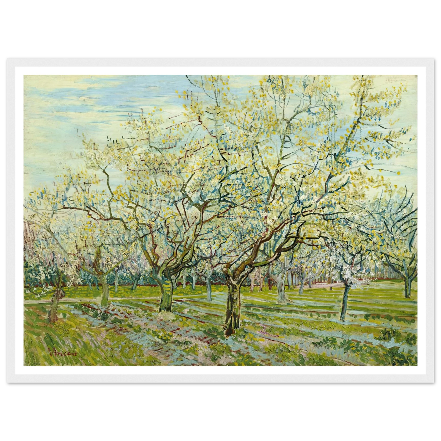 The white orchard (1888) Art Print | Vincent van Gogh-Quipham Collections