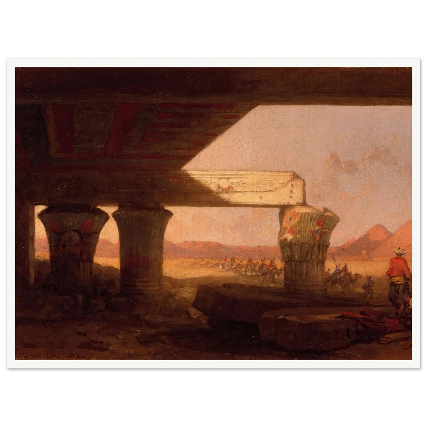 Egyptian Landscape with a Distant View of the Pyramids (1862) Art Print | David Roberts-Quipham Collections