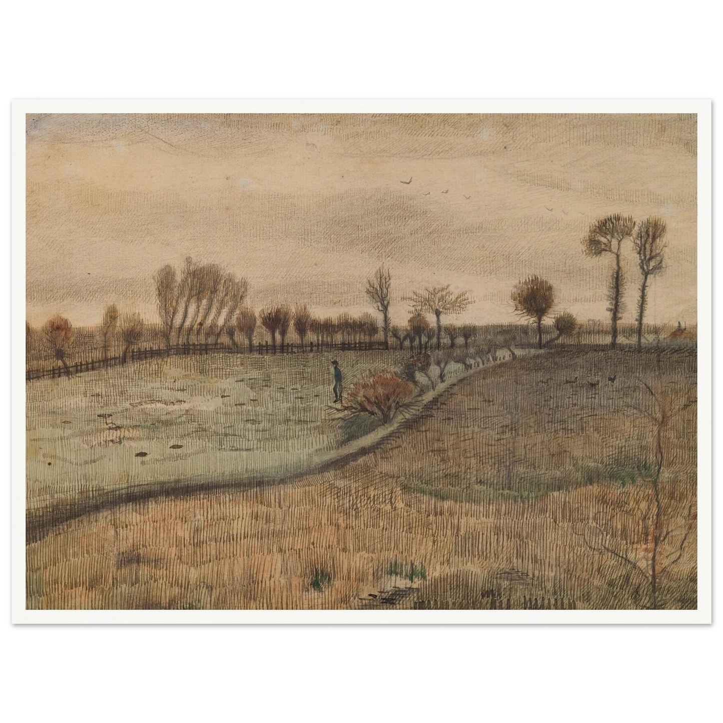 Landscape with Pollard Willows (c.1880) Art Print | Vincent van Gogh-Quipham Collections