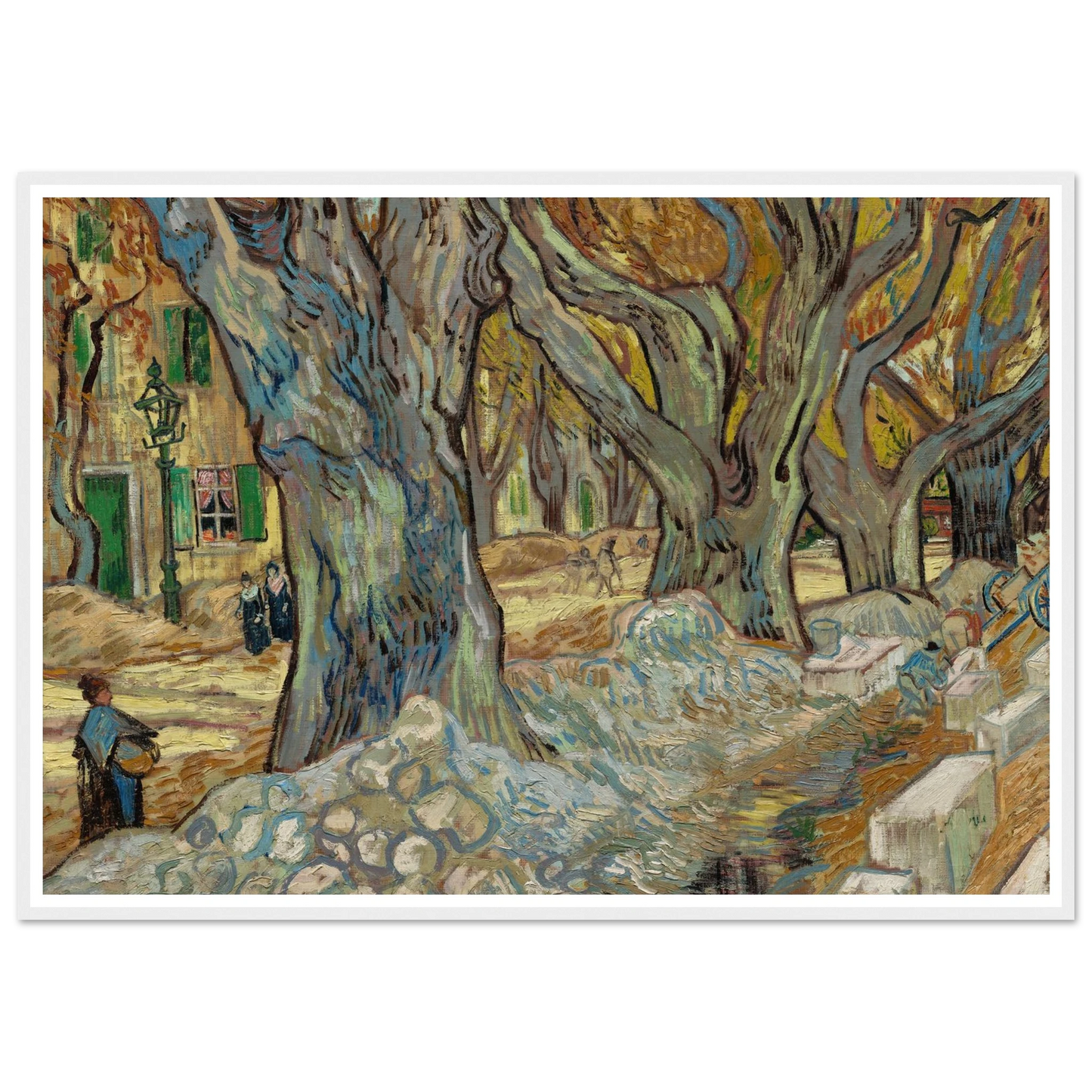 The Large Plane Trees (Road Menders at Saint-Rémy) (1889) Art Print | Vincent van Gogh-Quipham Collections