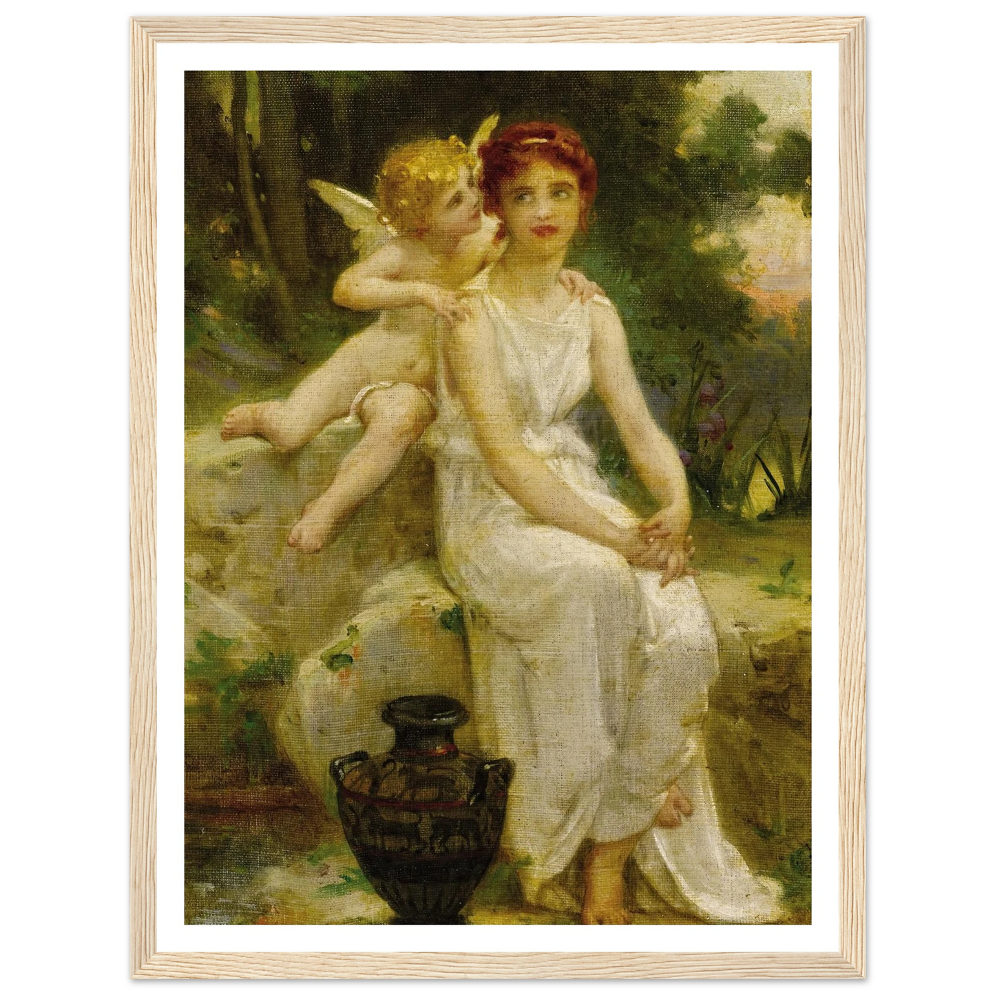 Cupid Whispering to a Young Maiden Art Print | Guillaume Seignac-Quipham Collections