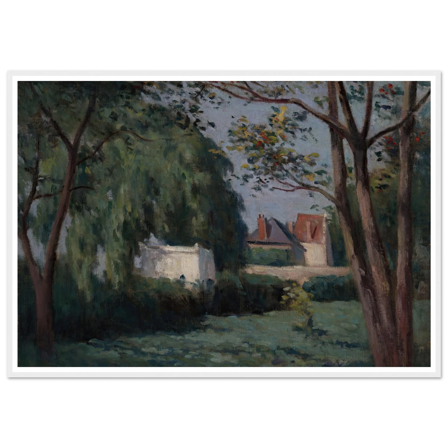 Country Scene with Three Houses and Trees (ca. 1900) Art Print | Maximilien Luce-Quipham Collections