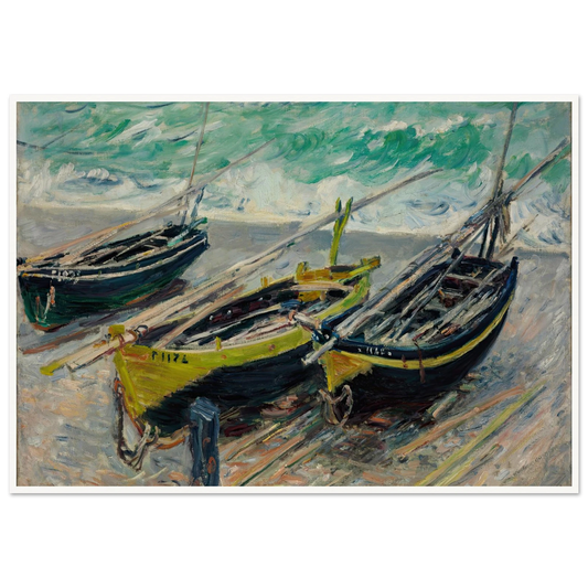Three Fishing Boats Art Print | Claude Monet-Quipham Collections