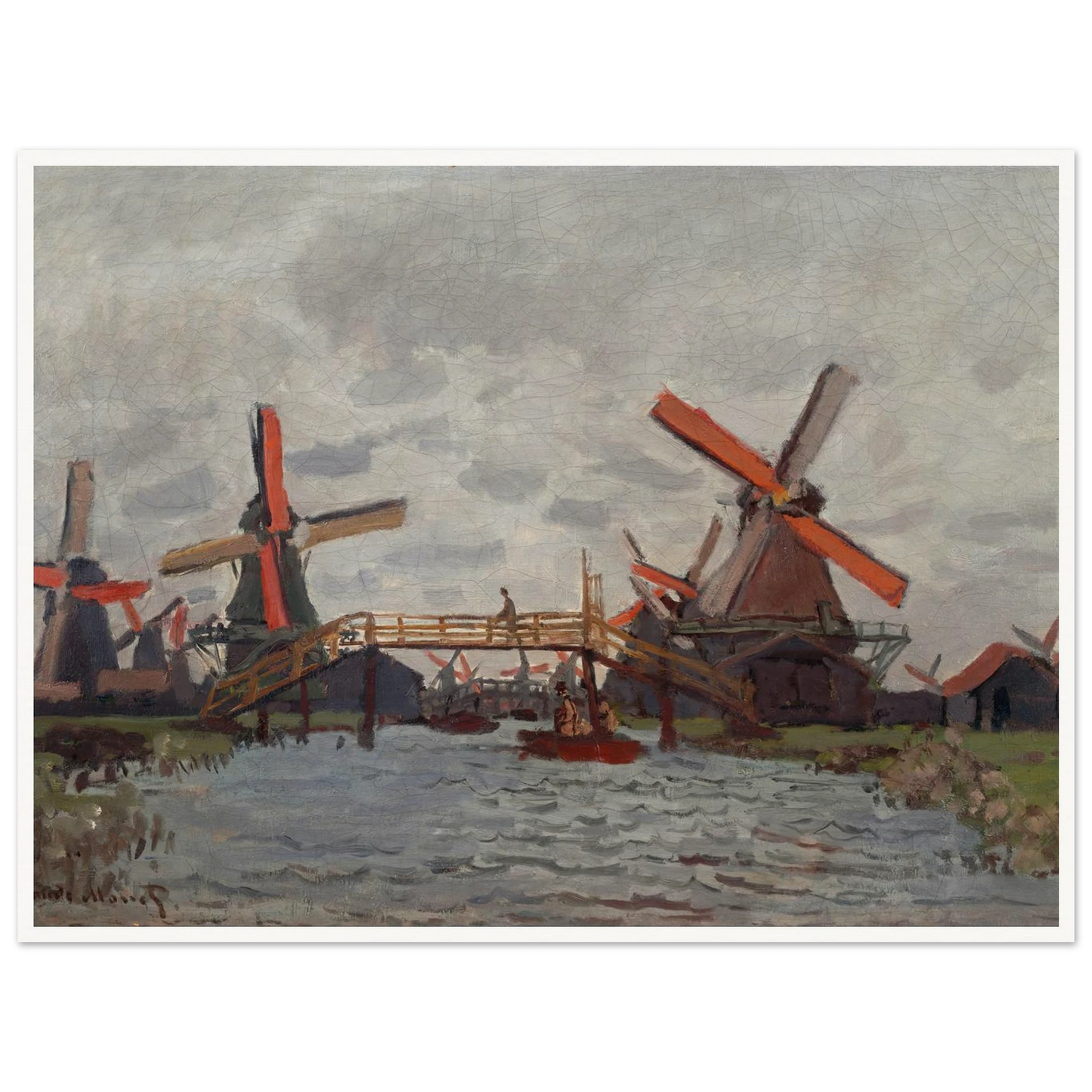 Mills at Westzijderveld near Zaandam (1871) Art Print | Claude Monet-Quipham Collections