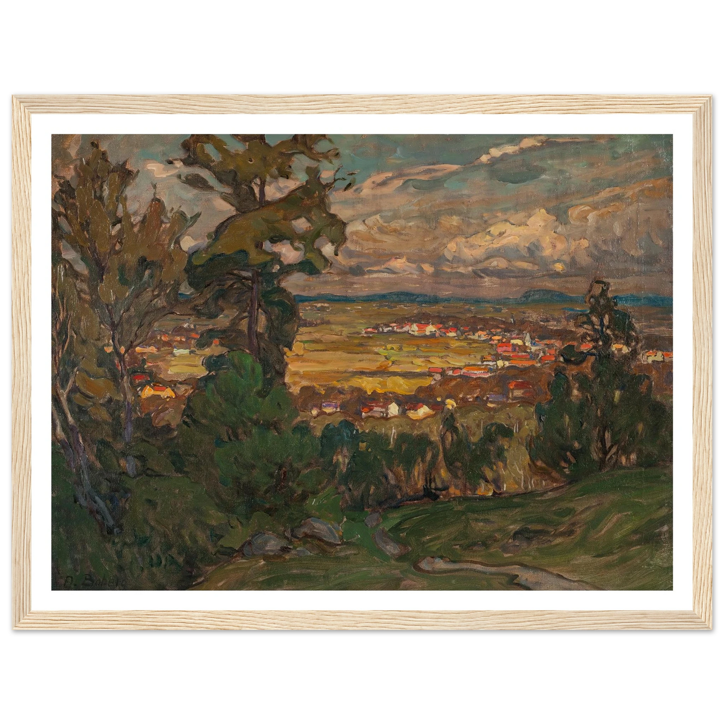 Landscape with a Village. Study from North Norway Art Print | Anna Boberg-Quipham Collections