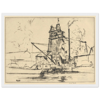 Bridgeport Docks (probably 1918) Art Print | Ernest Haskell-Quipham Collections