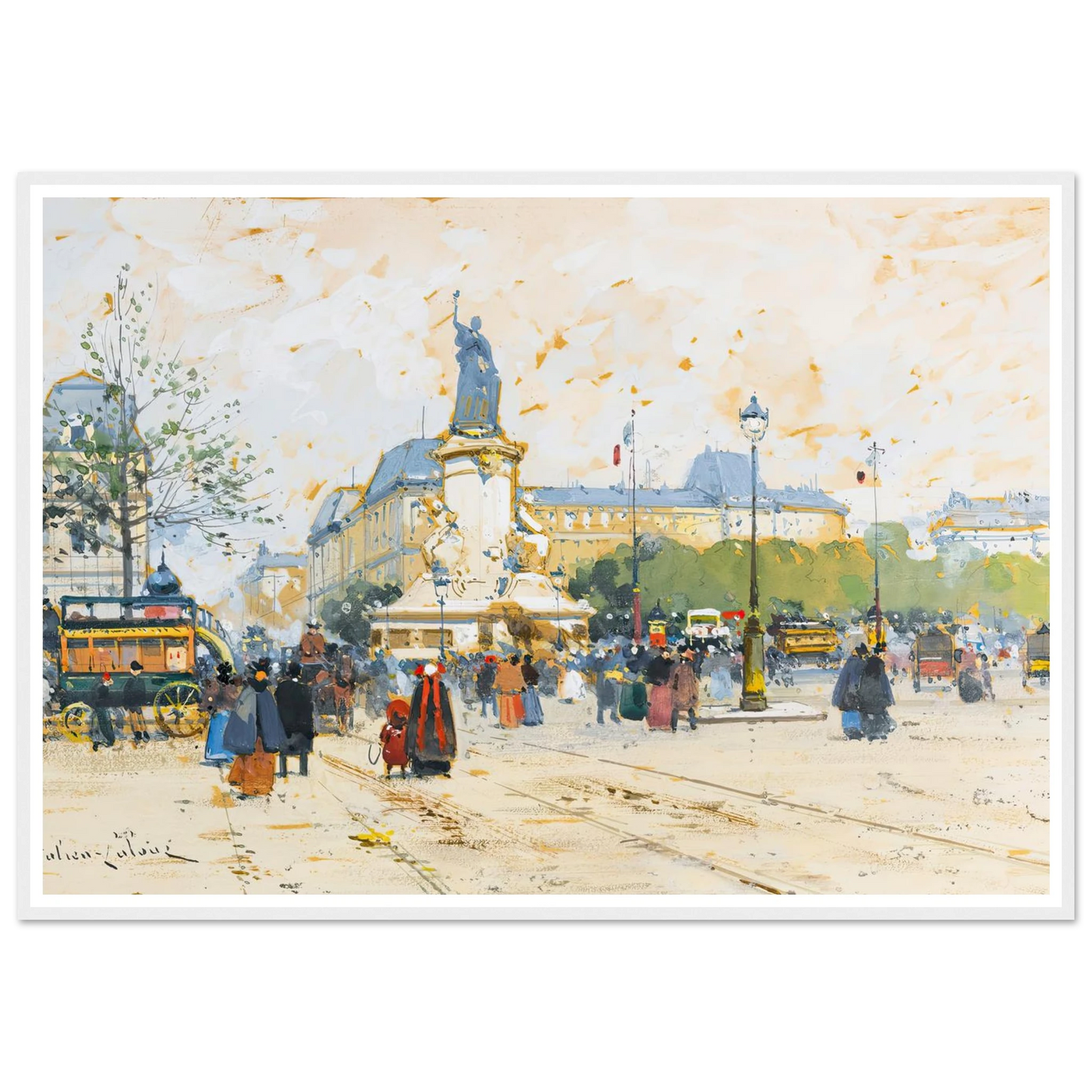 La Place De La République Art Print | Eugene Galien Laloue-Quipham Collections