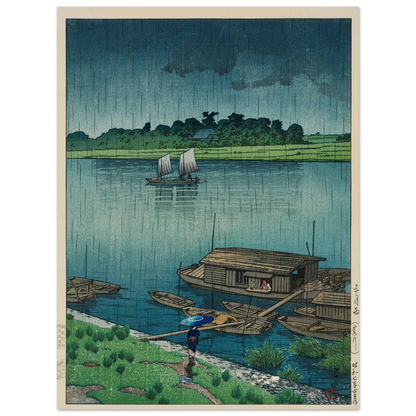 Samidare (Arakawa) (Early summer rain at Arakawa) (1932) Art Print | Kawase Hasui-Quipham Collections