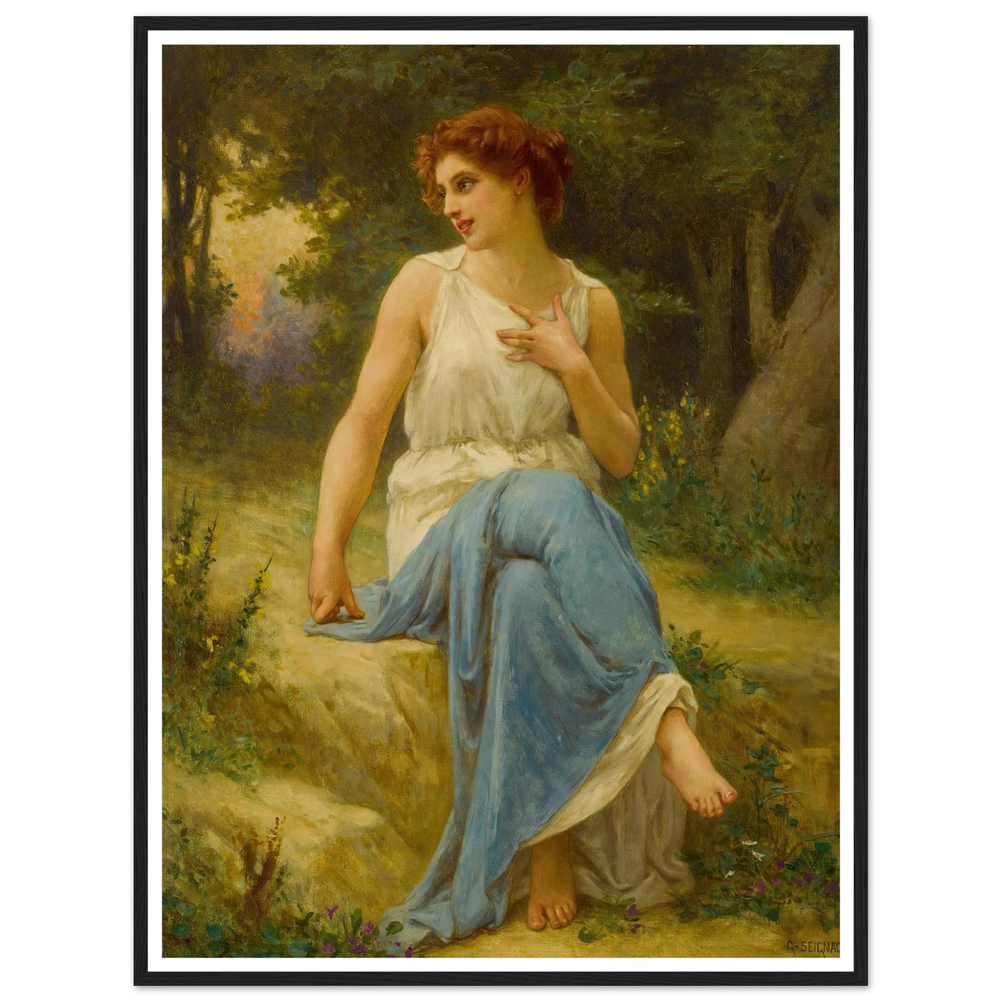 Portrait Of A Seated Woman Art Print | Guillaume Seignac-Quipham Collections