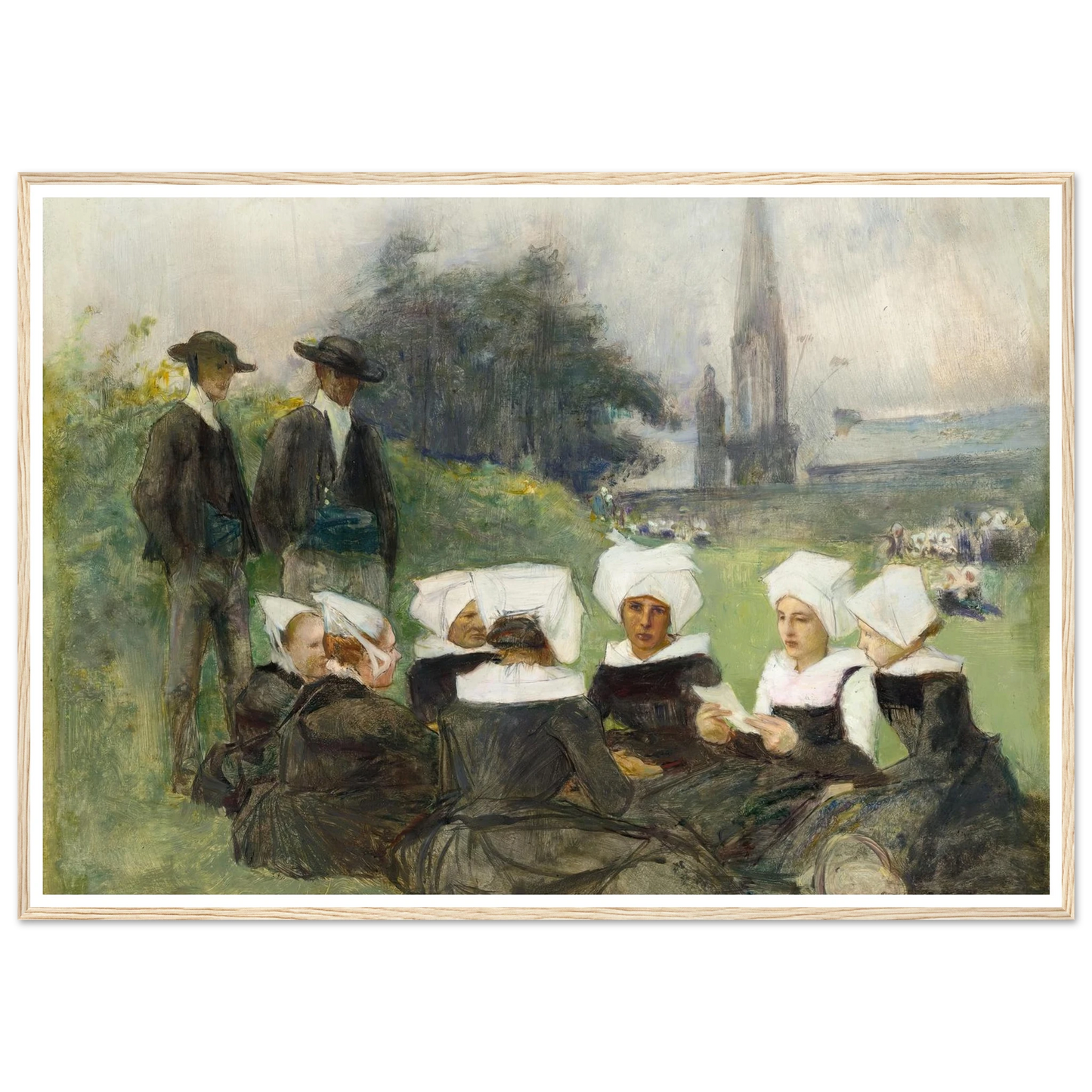 Study for Breton Women at a Pardon (c. 1887) Art Print | Pascal Adolphe Jean Dagnan Bouveret-Quipham Collections