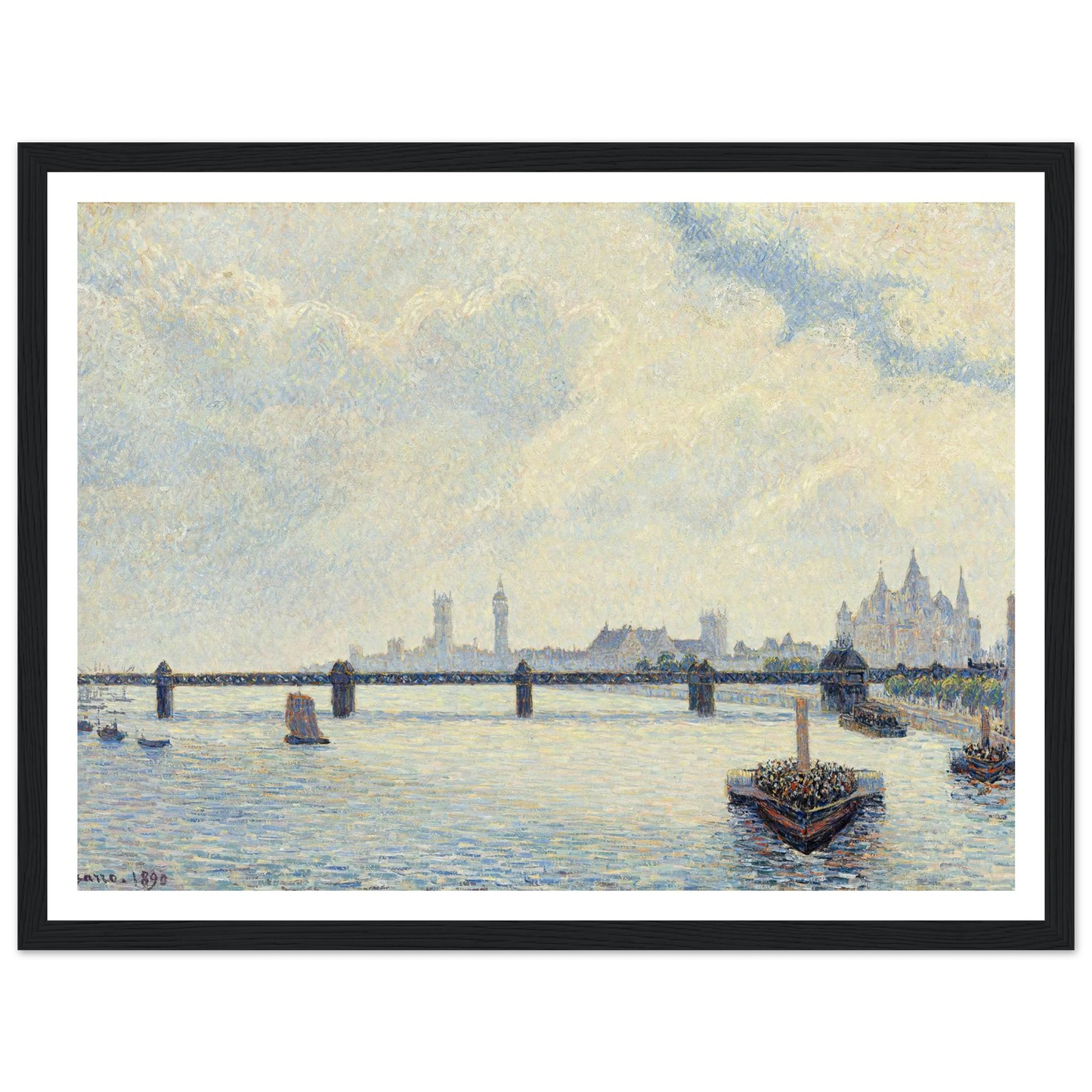 Charing Cross Bridge,London (1890) Art Print | Camille Pissarro-Quipham Collections