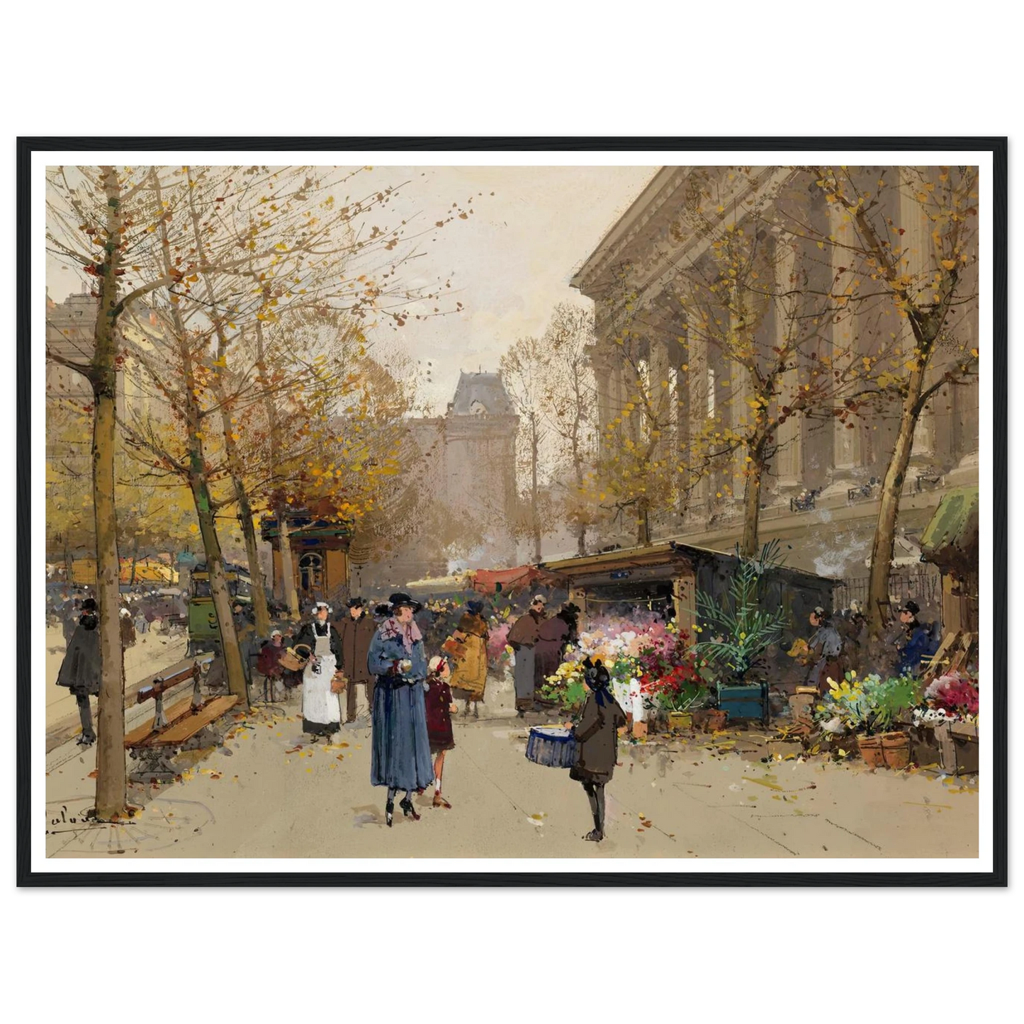 Flower Market, La Madeleine Art Print | Eugene Galien Laloue-Quipham Collections