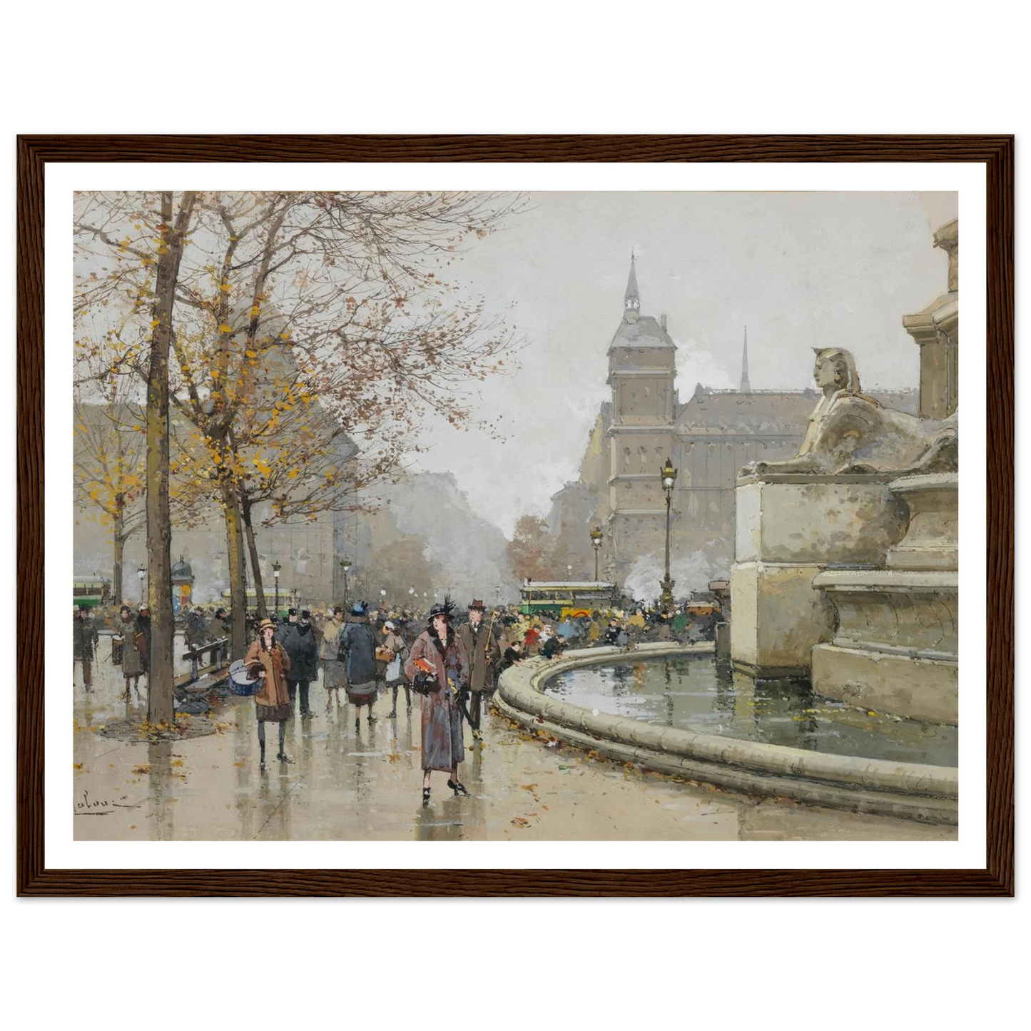 La fontaine du Palmier, place du Châtelet Art Print | Eugene Galien Laloue-Quipham Collections