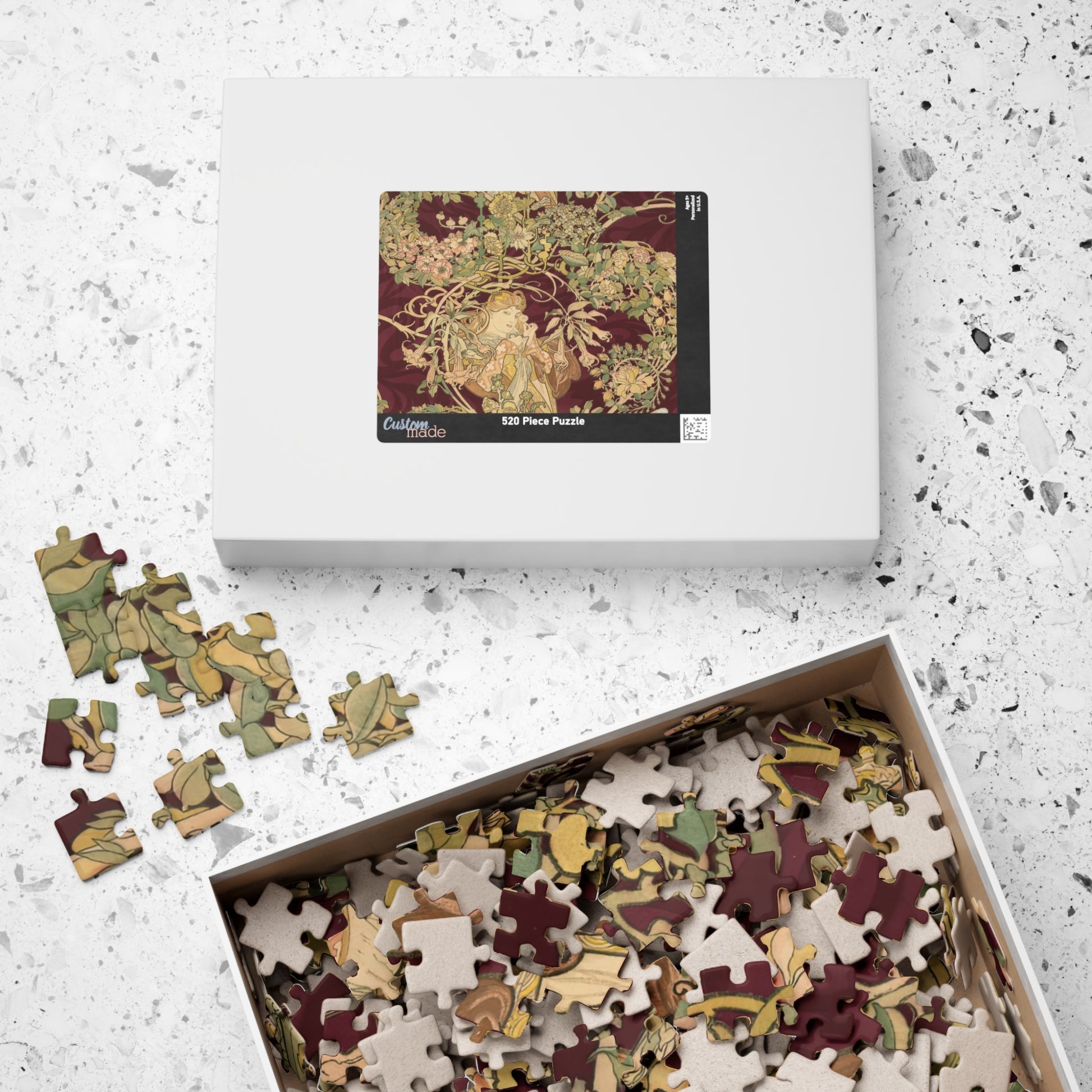 Woman with Daisy Puzzle | Alphonse Mucha-Quipham Collections