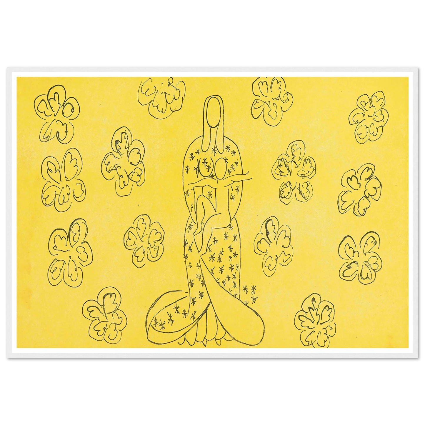 Vierge et l’enfant au décor fleuri (1949) Art Print | Henri Matisse-Quipham Collections