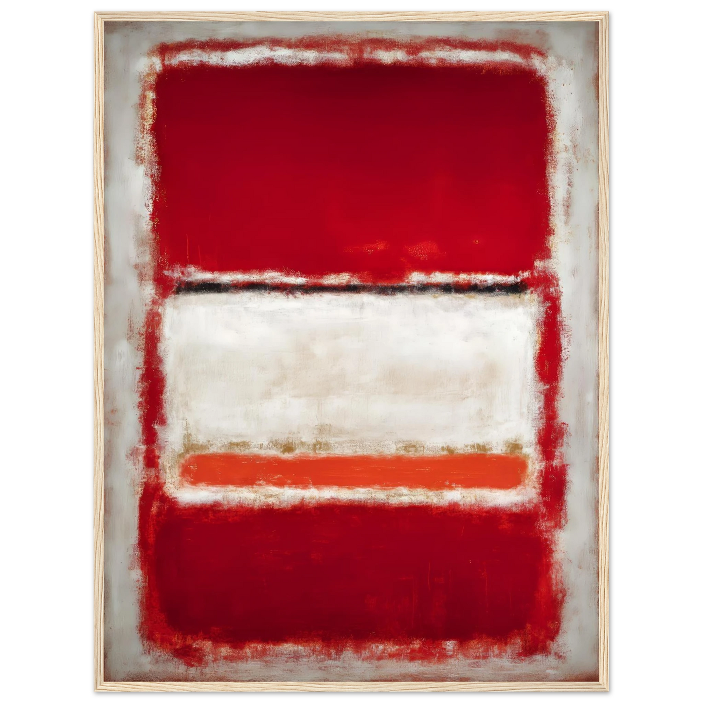 Red and White Blocks - Framed Poster - 30x40 cm / 12x16″ - Black frame