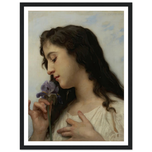 Woman with Iris (1895) Art Print | William Bouguereau-Quipham Collections