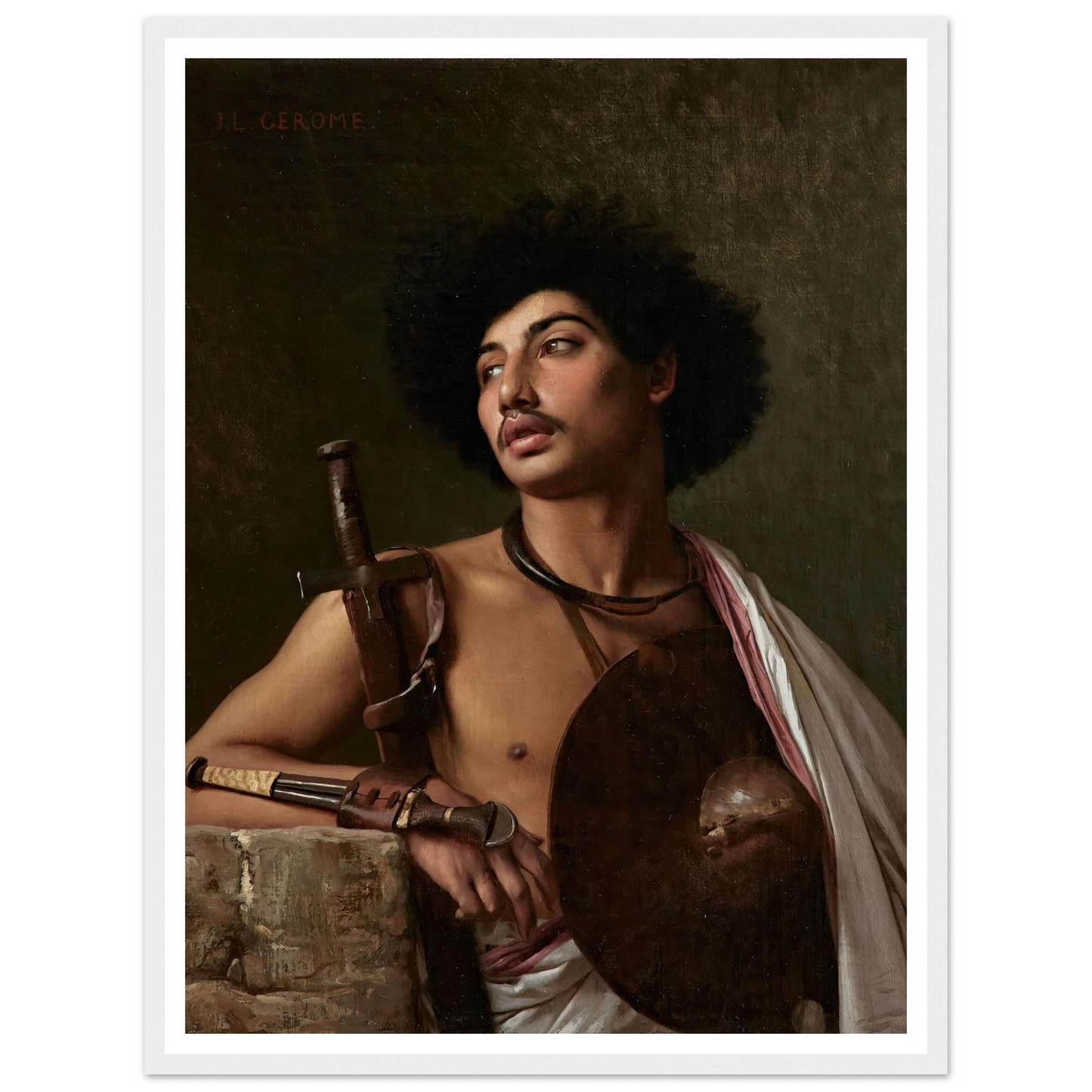 A Bischari Warrior Art Print | Jean Leon Gerome-Quipham Collections