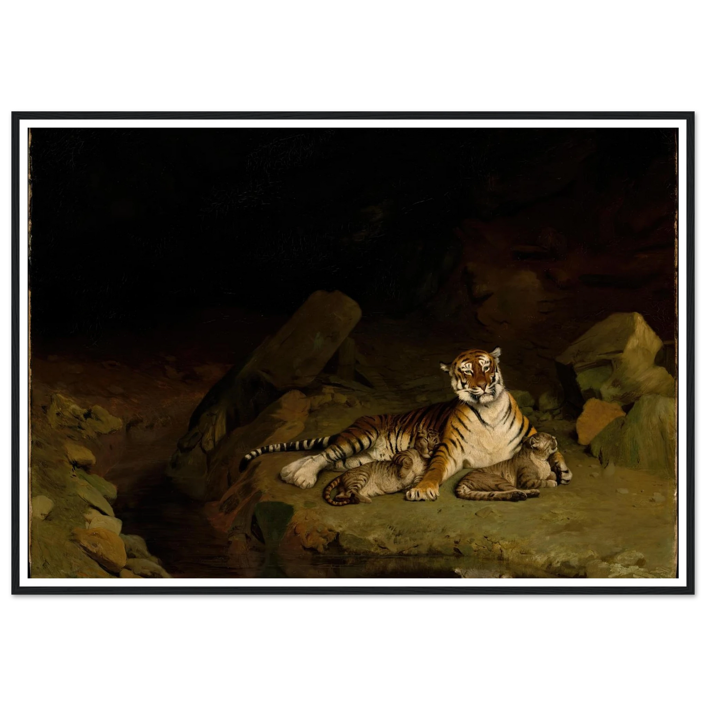 Tiger and Cubs (ca. 1884) Art Print | Jean Leon Gerome-Quipham Collections
