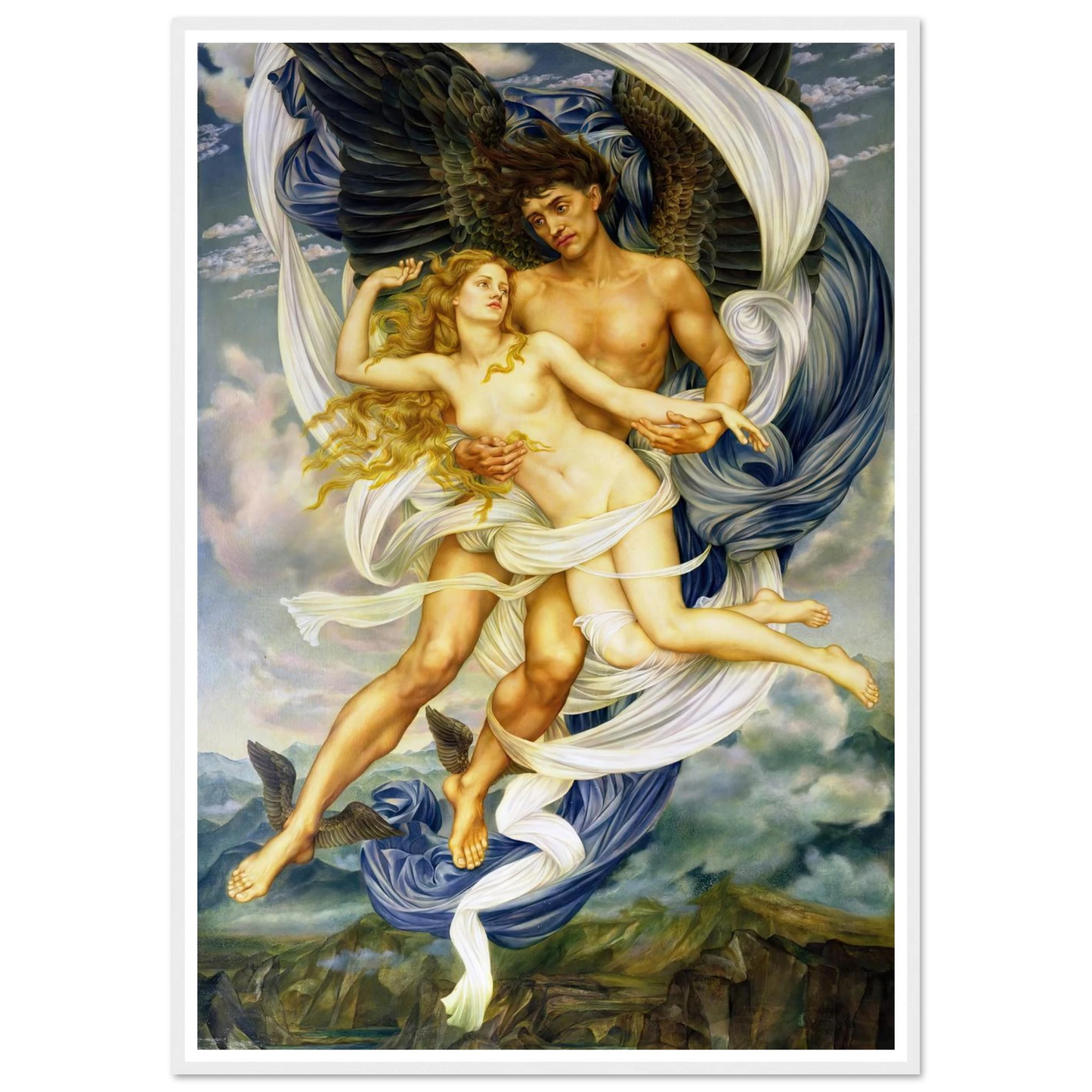 Boreas and Oreithyia (circa 1896) Art Print | Evelyn de Morgan-Quipham Collections