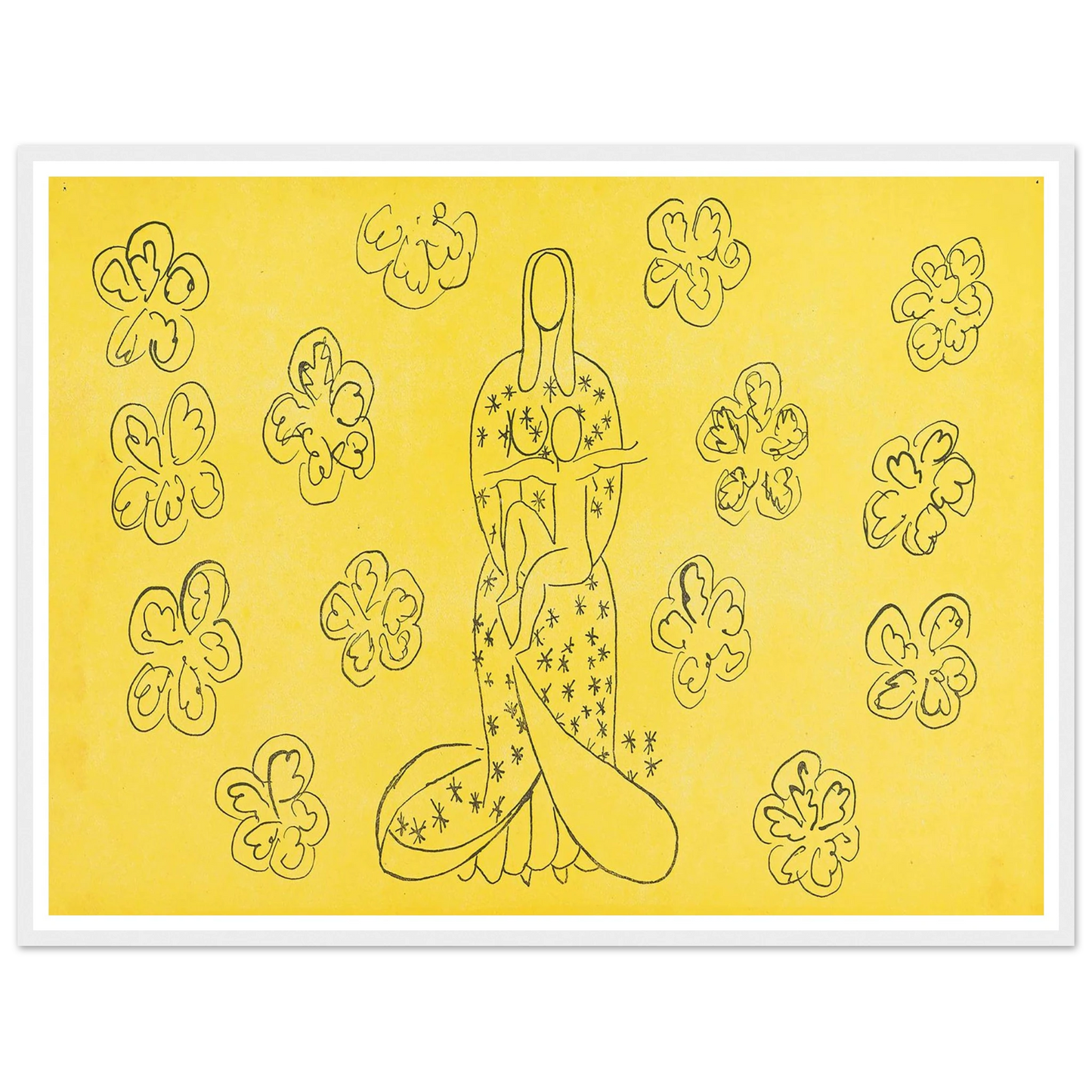Vierge et l’enfant au décor fleuri (1949) Art Print | Henri Matisse-Quipham Collections