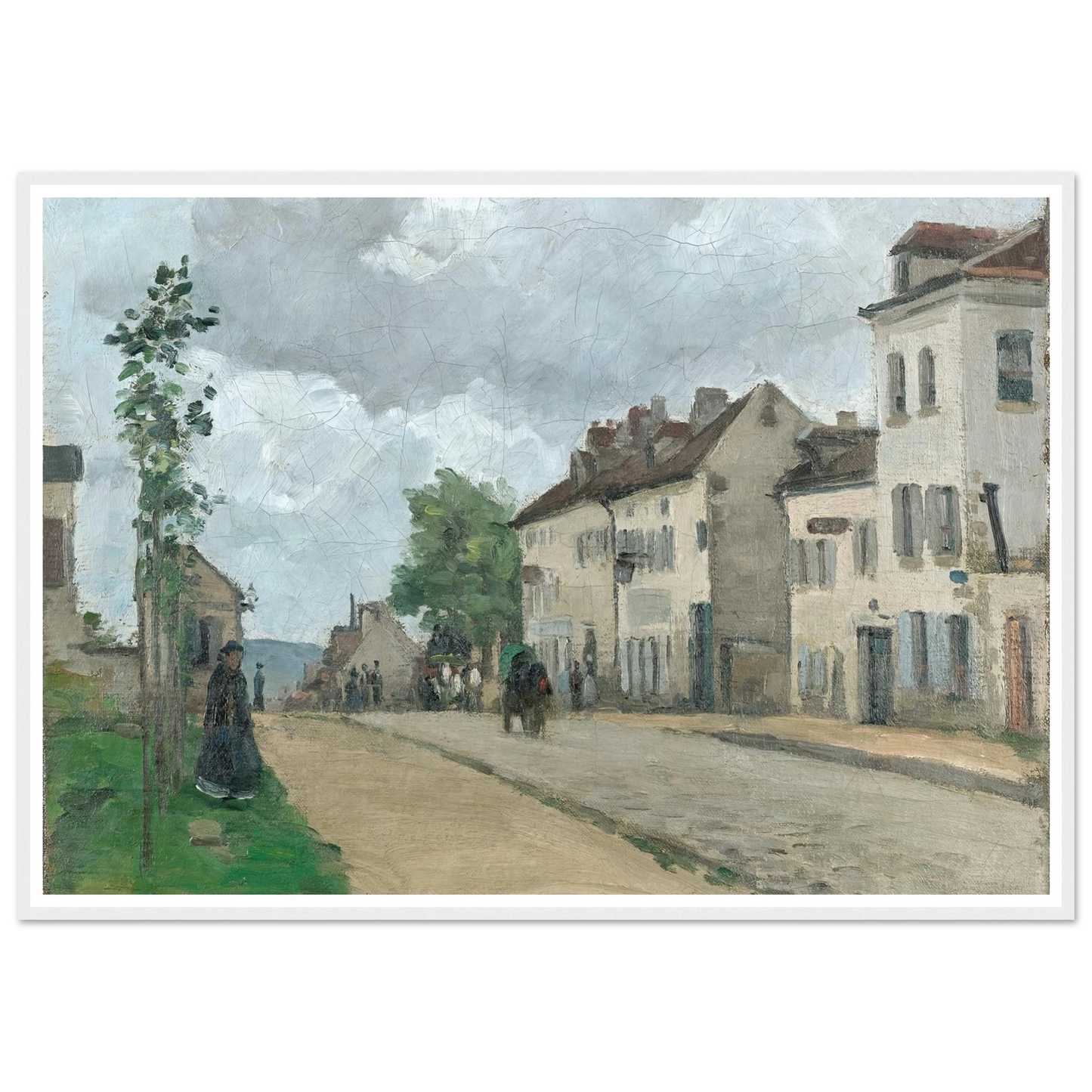 Straße in Pontoise (Rue de Gisors) (1868) Art Print | Camille Pissarro-Quipham Collections