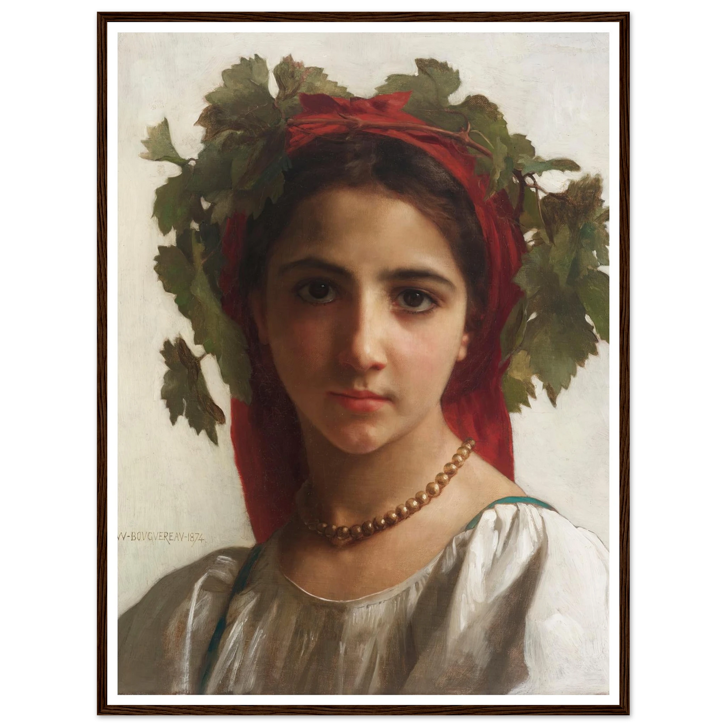 Jeune fille couronnée de pampres (1874) Art Print | William Bouguereau-Quipham Collections