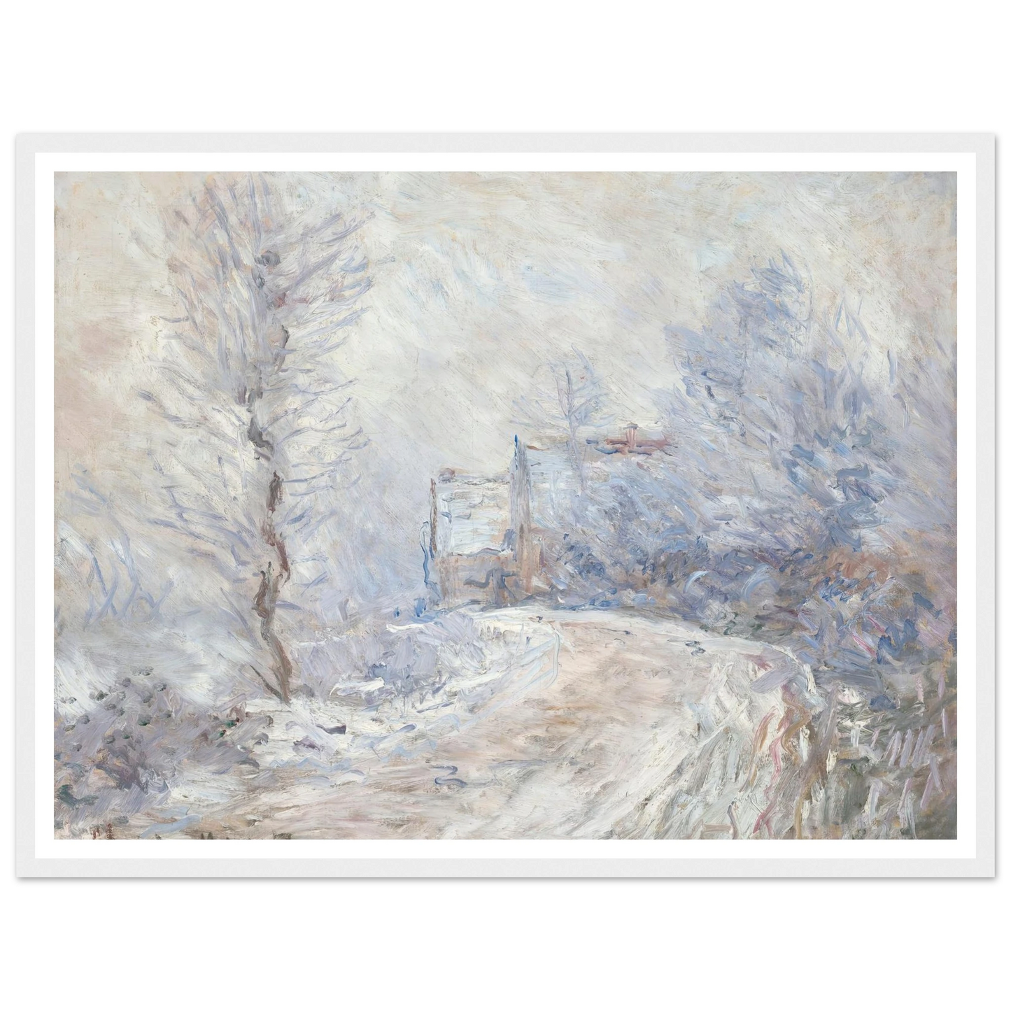 L’entrée de Giverny sous la neige (1885) Art Print | Claude Monet-Quipham Collections