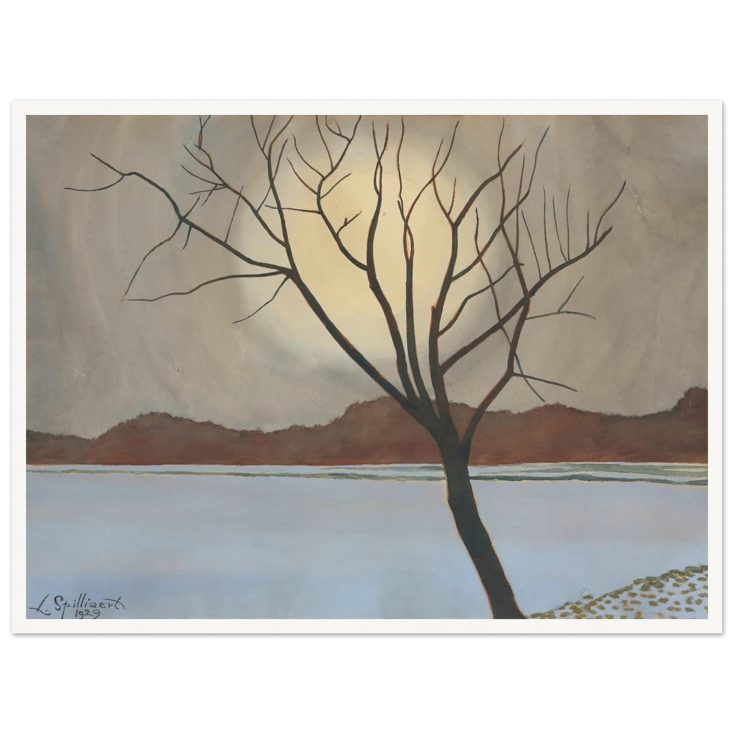 Landschap met boom op het voorplan (from 1929 until 1930) Art Print | Leon Spilliaert-Quipham Collections