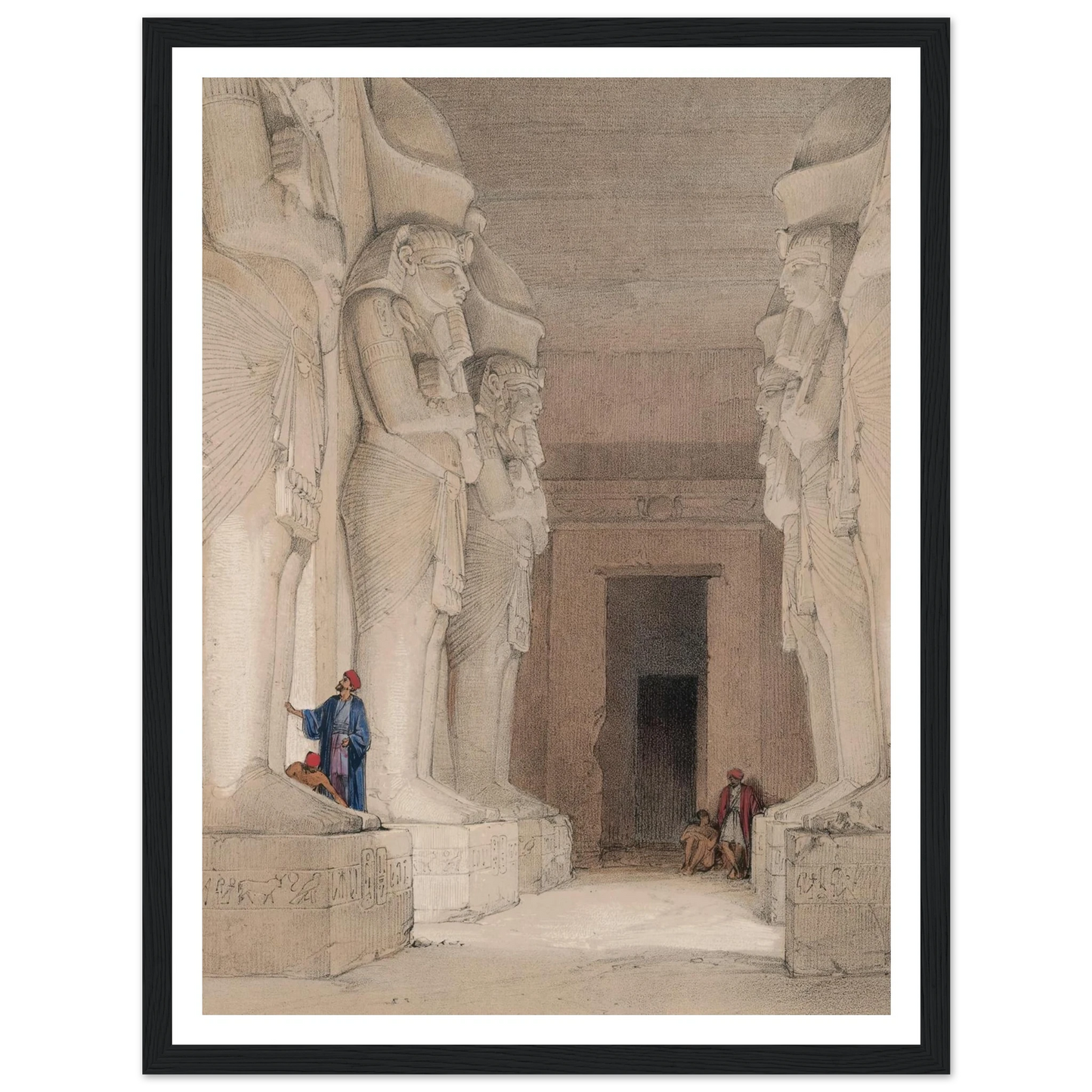 Excavated Temple of Gyrshe [Gerf Hussein], Nubia. (1846-1849) Art Print | David Roberts-Quipham Collections