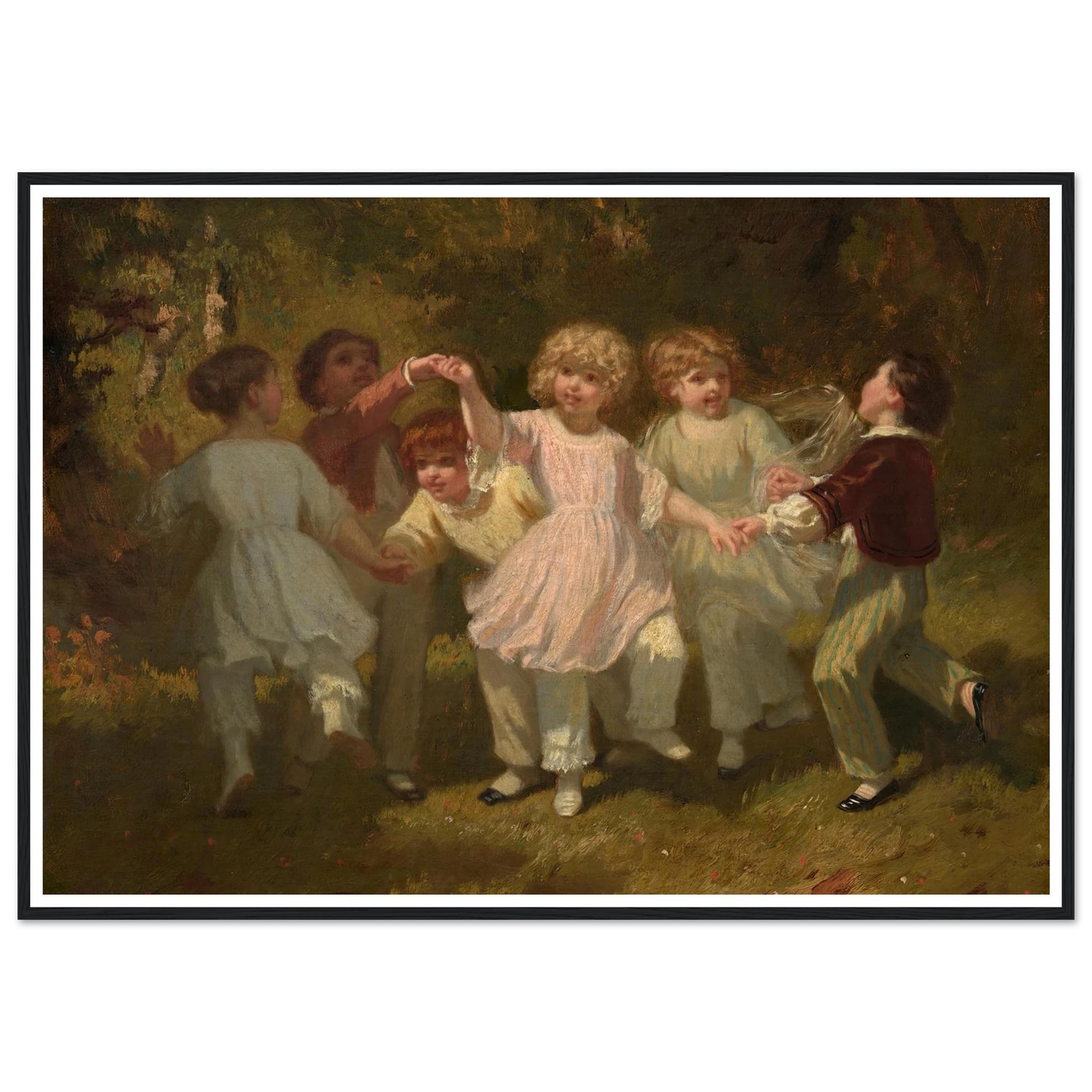 Children Playing in a Park (c. 1860) Art Print | Hugues Merle-Quipham Collections