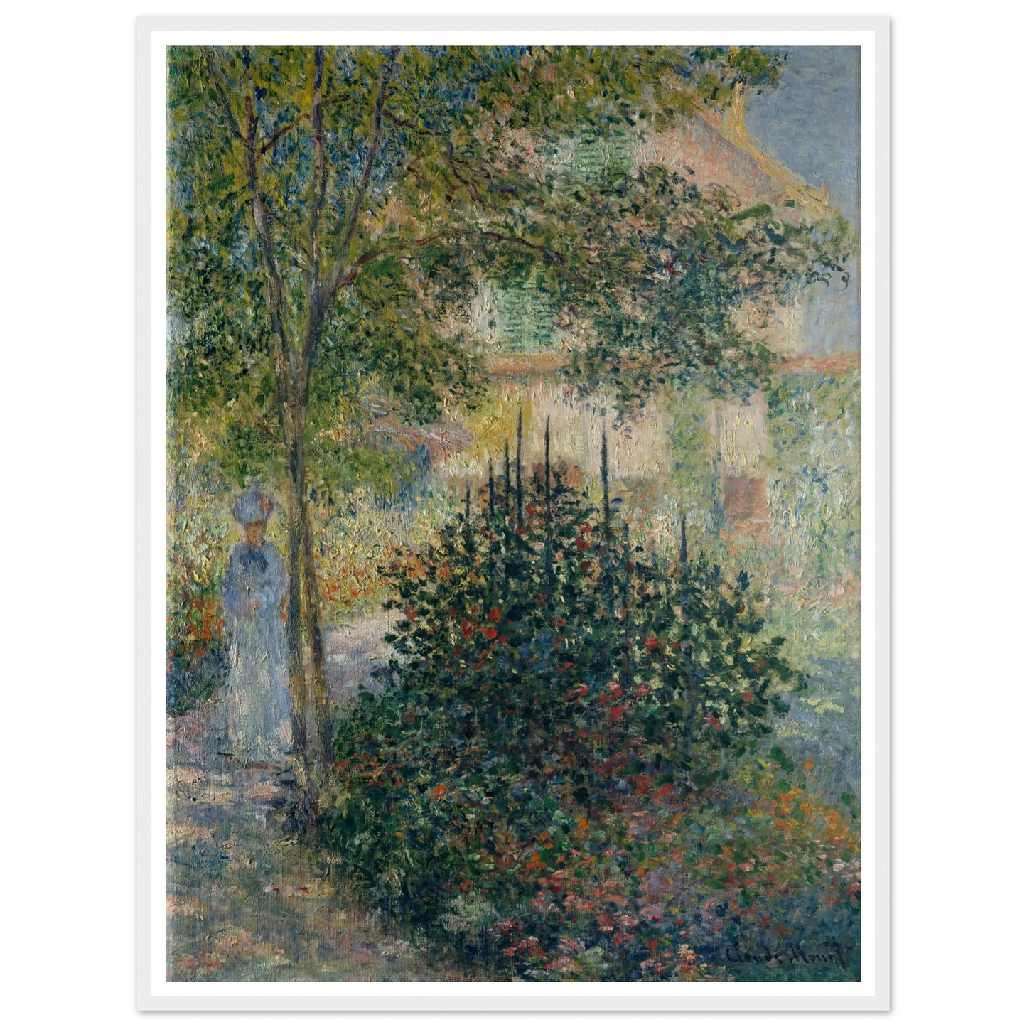 Camille Monet (1847–1879) in the Garden at Argenteuil (1876) Art Print | Claude Monet-Quipham Collections