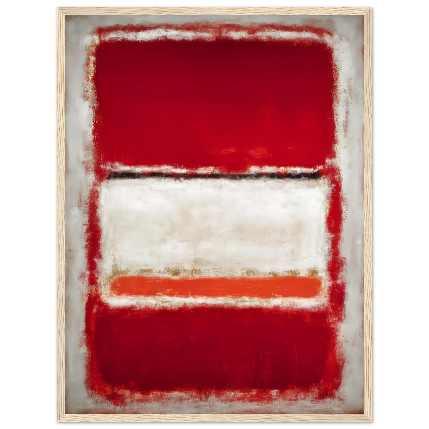 Red and White Blocks - Framed Poster - 30x40 cm / 12x16″ - Black frame