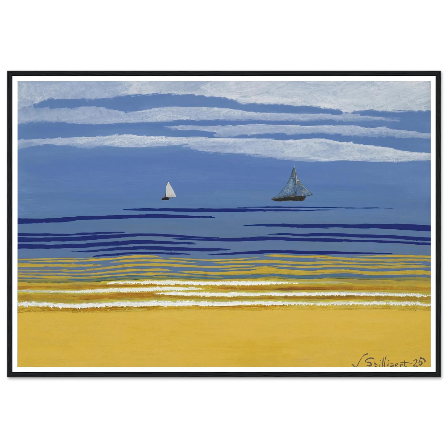 Marine avec bateaux à voiles (1925) Art Print | Leon Spilliaert-Quipham Collections