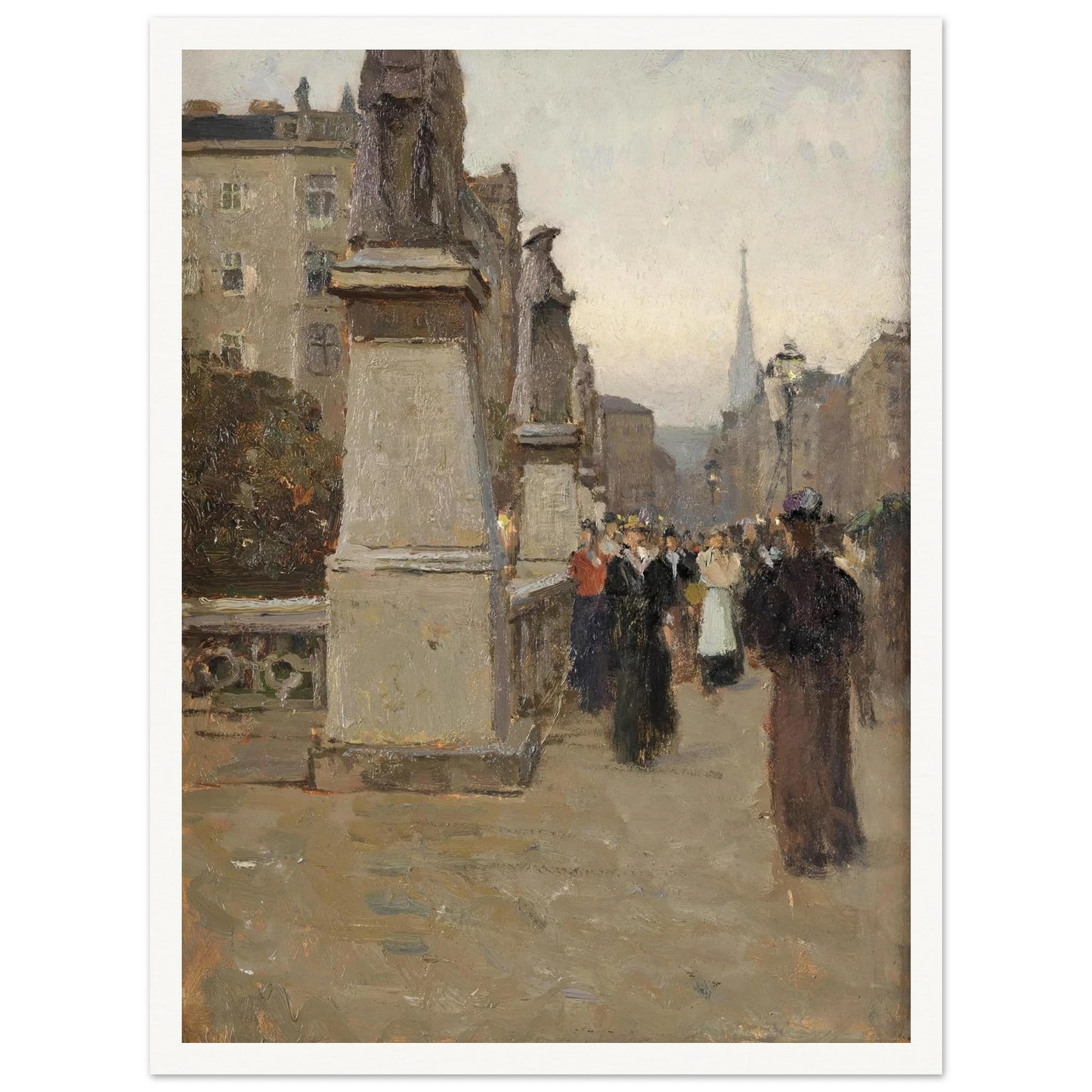 Blick vom rechten Brückenkopf der Elisabethbrücke gegen die Kärntnerstrasse (1895) Art Print | Carl Moll-Quipham Collections