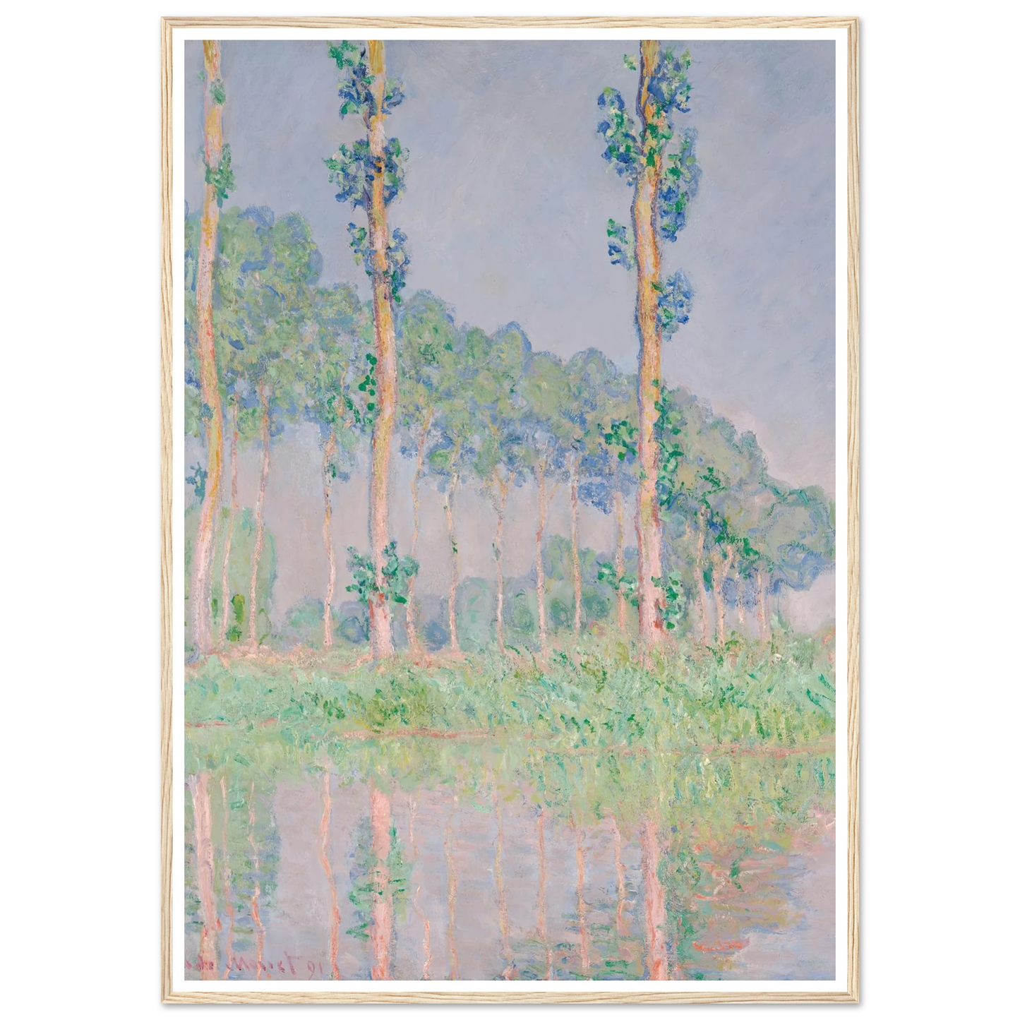 Poplars, Pink Effect (1891) Art Print | Claude Monet-Quipham Collections