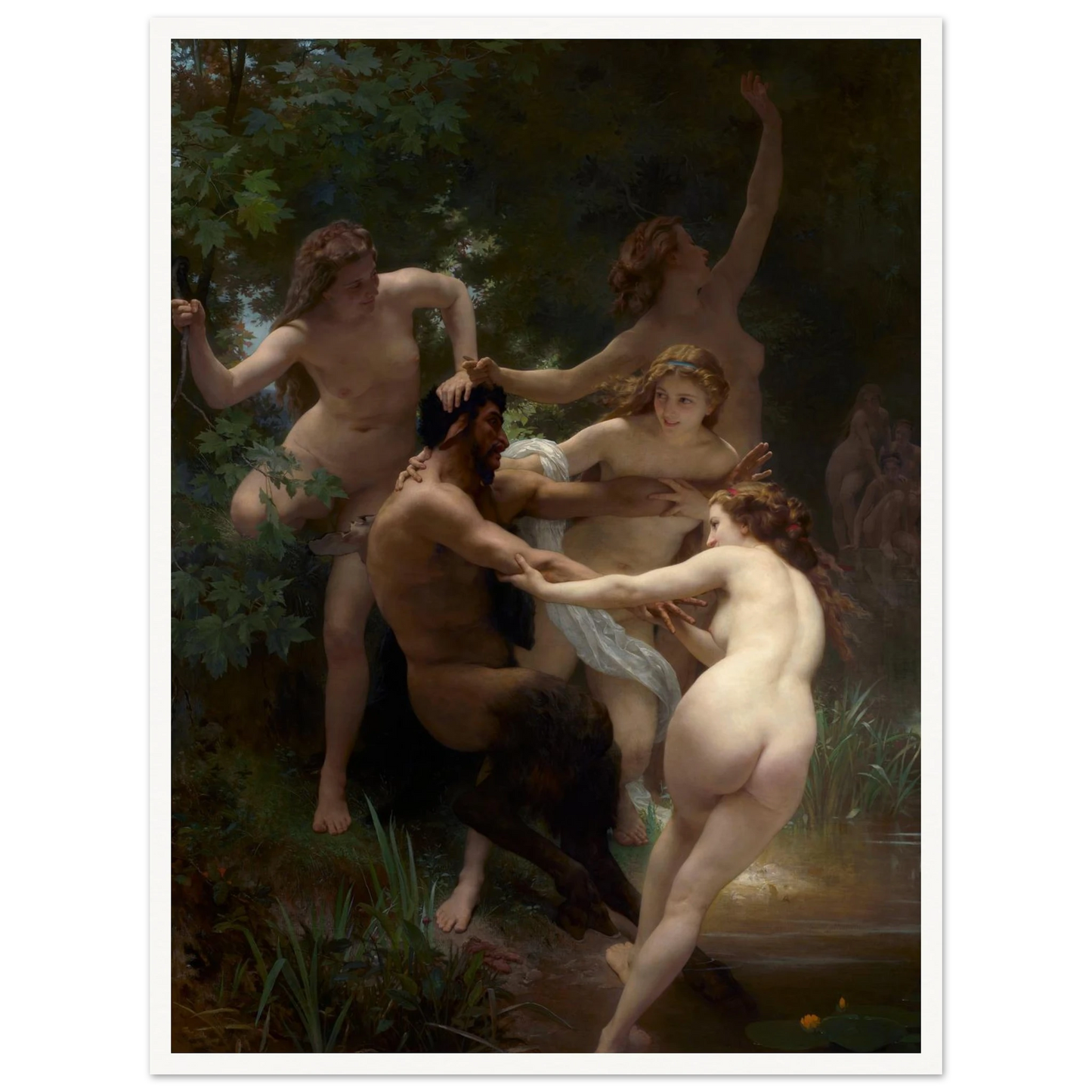 Nymphs and Satyr (1873) Art Print | William Bouguereau-Quipham Collections