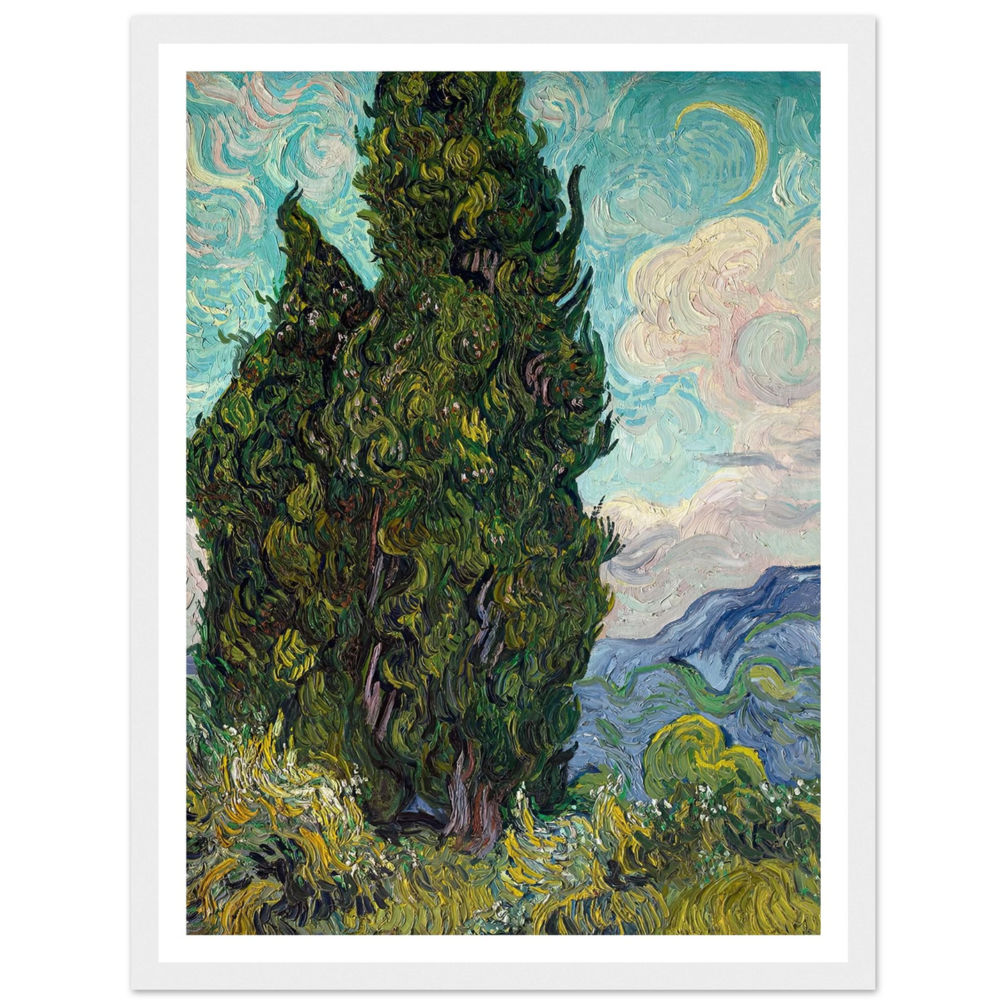 Cypresses (1889) Art Print | Vincent van Gogh-Quipham Collections