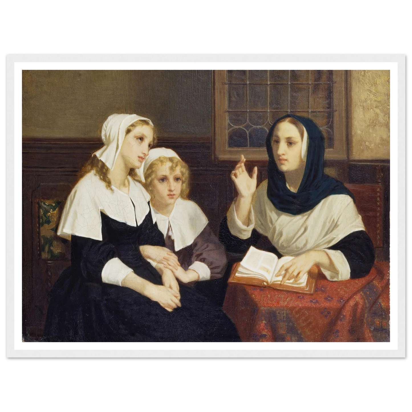 Reading the Bible (c. 1859) Art Print | Hugues Merle-Quipham Collections