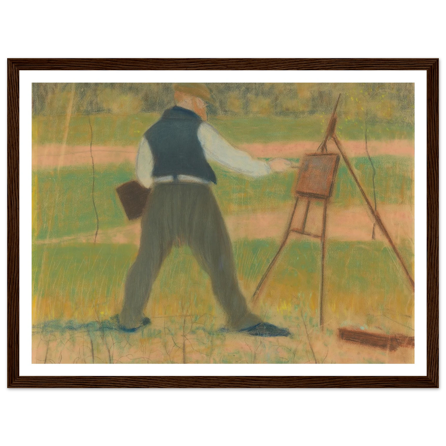 Permeke schilderend te Sint-Martens-Latem in april 1912 (1912) Art Print | Leon Spilliaert-Quipham Collections