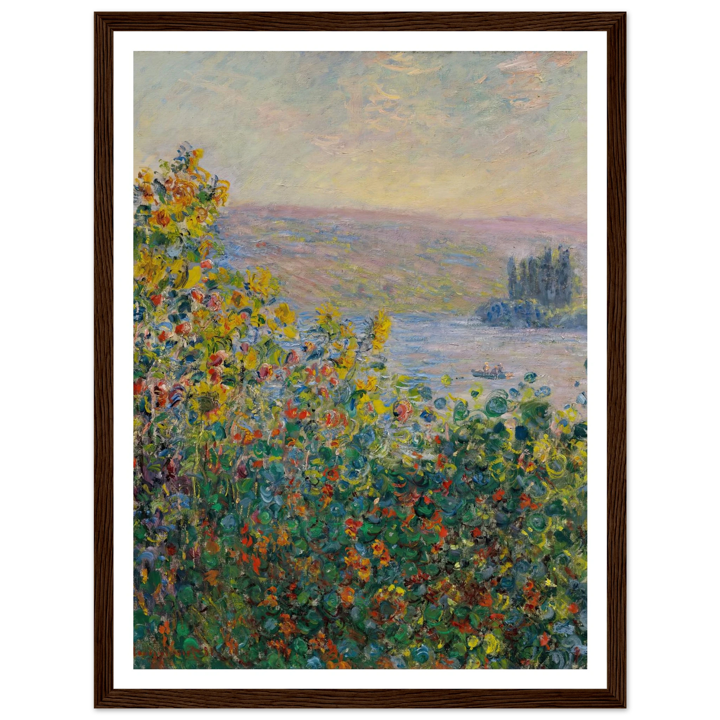 Flower Beds at Vétheuil (1881) Art Print | Claude Monet-Quipham Collections