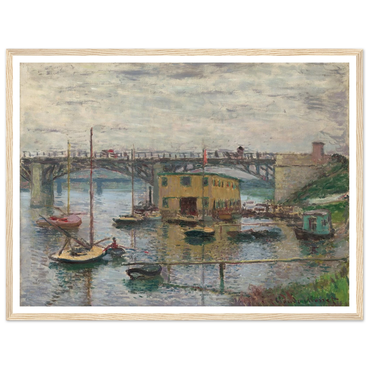 Bridge at Argenteuil on a Gray Day (c. 1876) Art Print | Claude Monet-Quipham Collections