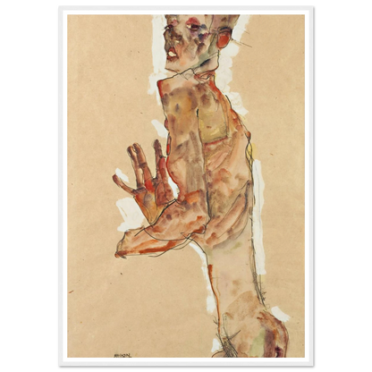 Self-Portrait with Splayed Fingers (1911) Art Print | Egon Schiele-Quipham Collections