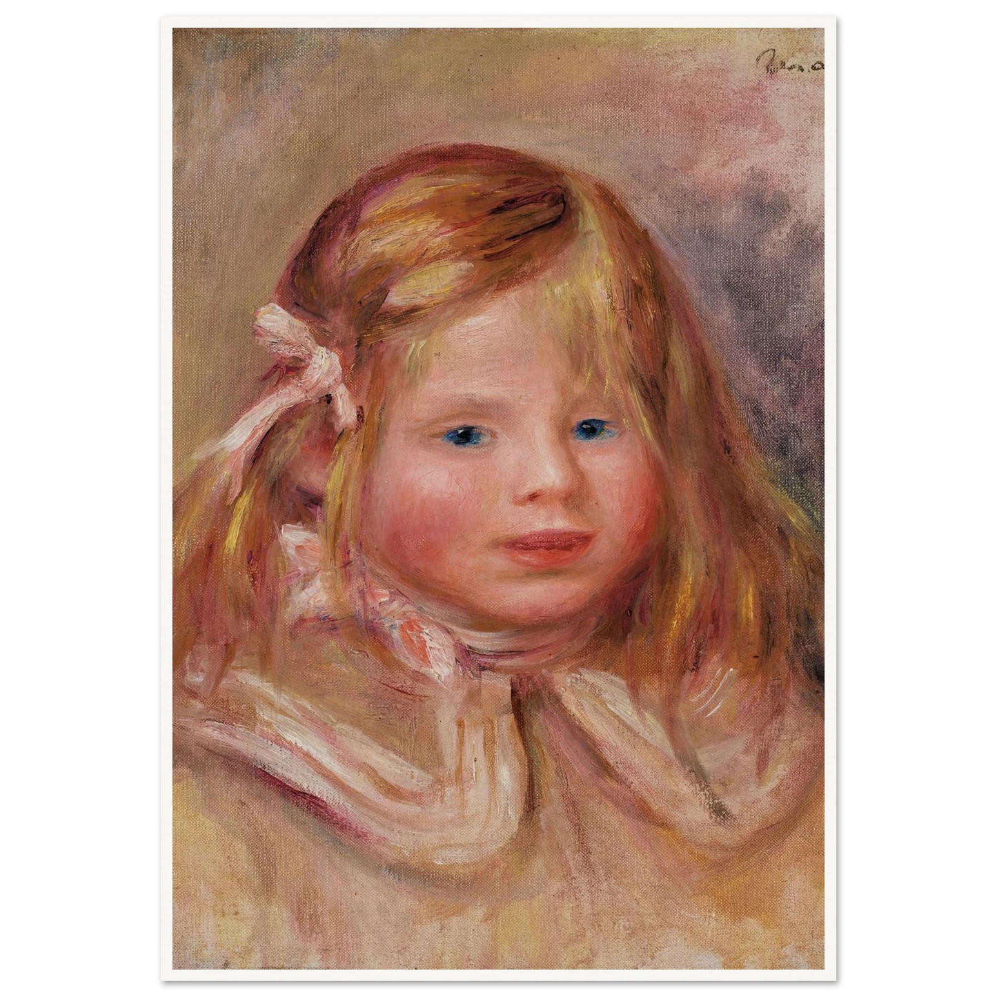 Coco au ruban rose (circa 1905) Art Print | Pierre Auguste Renoir-Quipham Collections