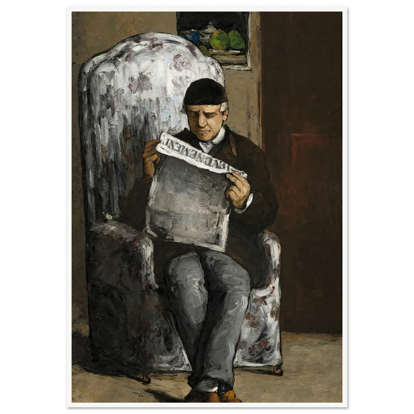 The Artist’s Father,Reading L’Événement (1866) Art Print | Paul Cezanne-Quipham Collections