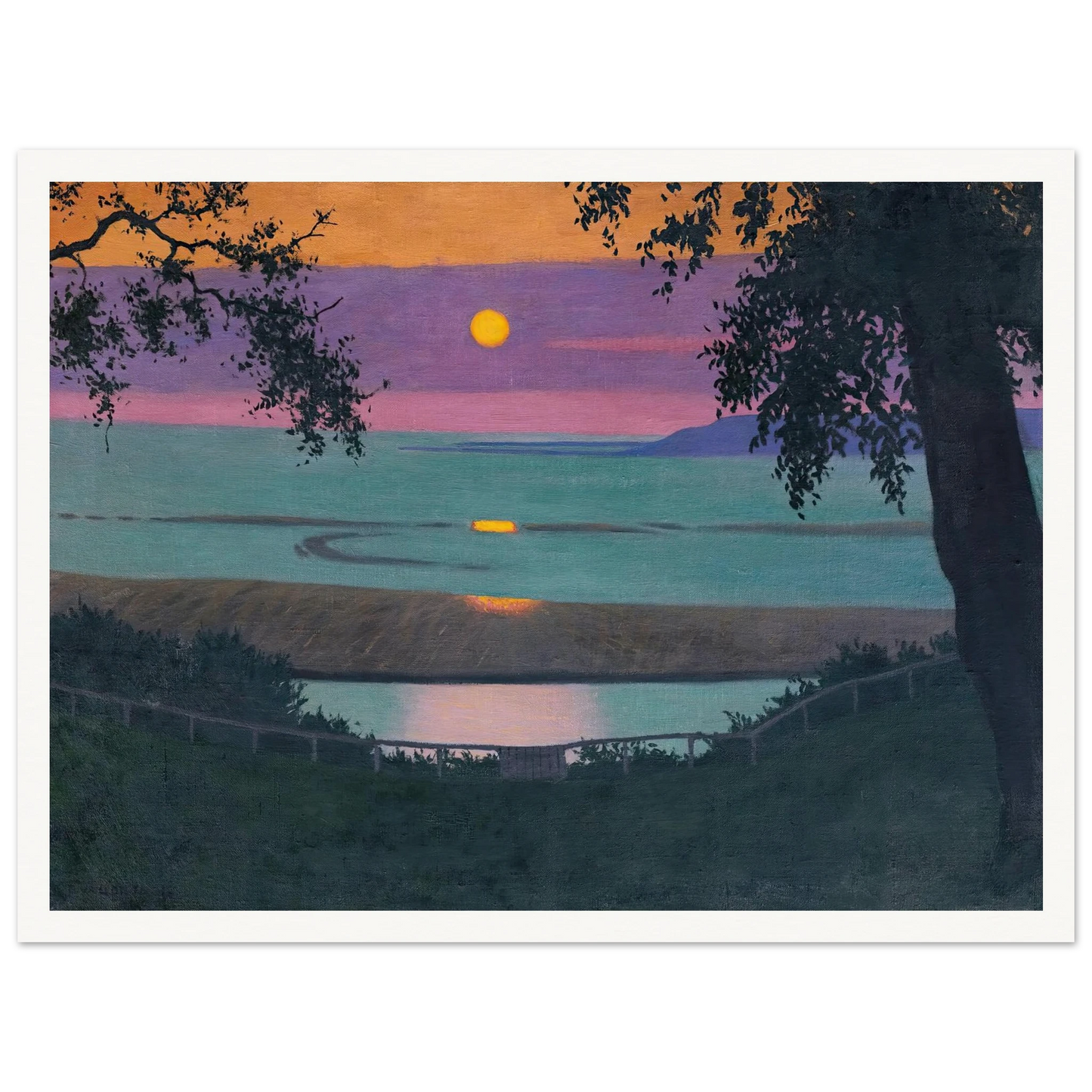 Sunset At Grace, Orange And Violet Sky (1918) Art Print | Felix Vallotton-Quipham Collections
