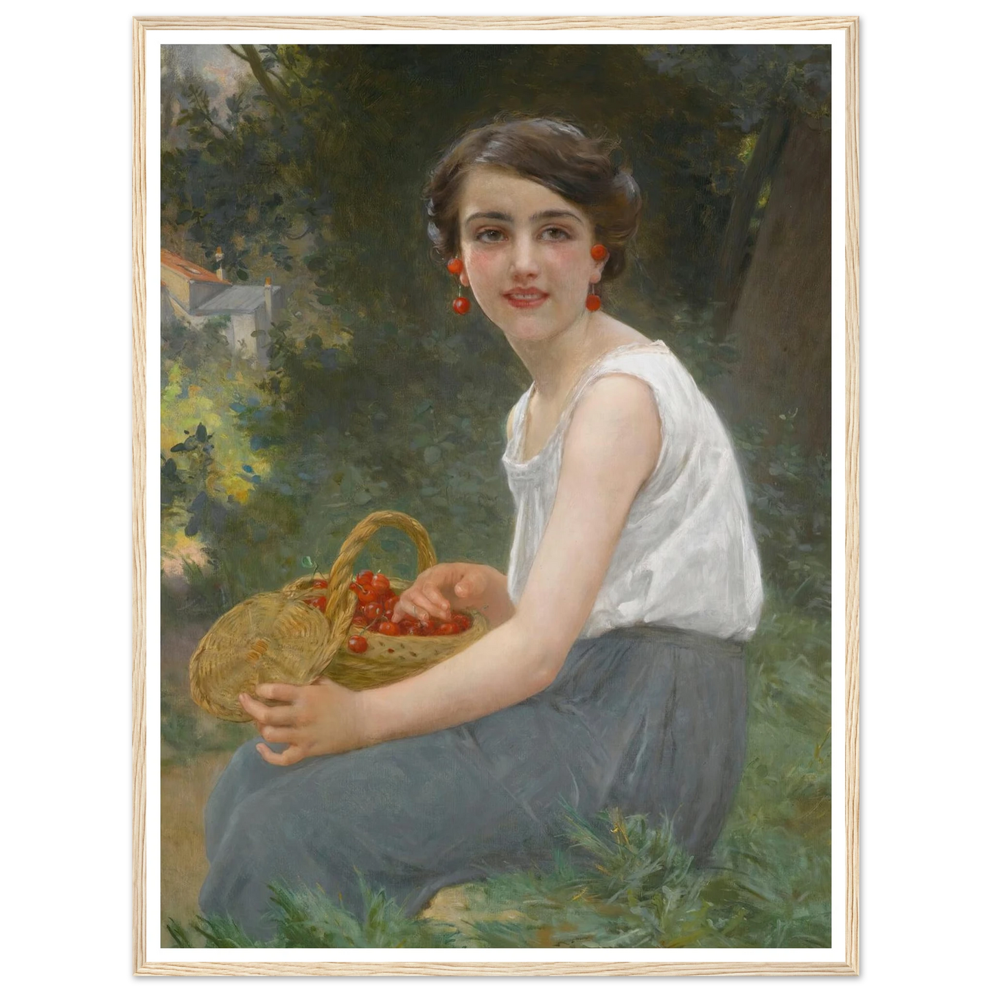 The cherry girl Art Print | Guillaume Seignac-Quipham Collections