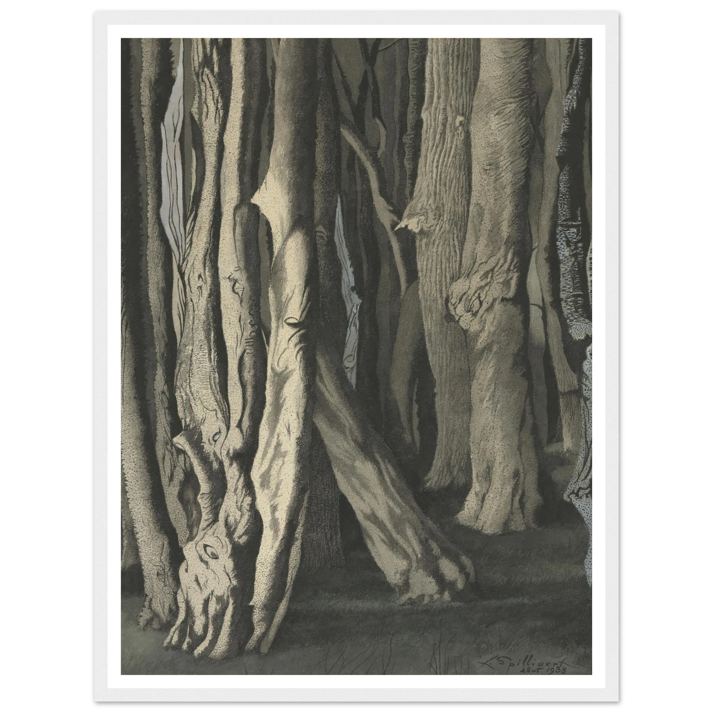 Bomen (Knoestige boomstammen) (1938) Art Print | Leon Spilliaert-Quipham Collections